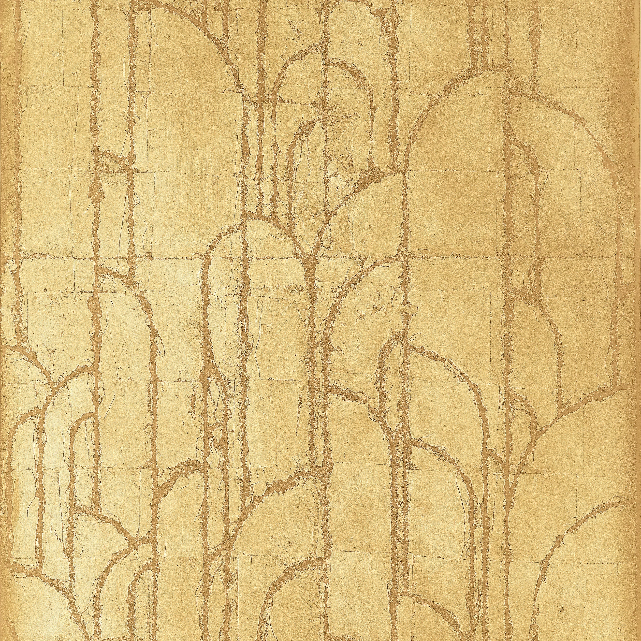Deco Moon wallpaper in gold color - pattern number T24414 - by Thibaut in the Yutori collection