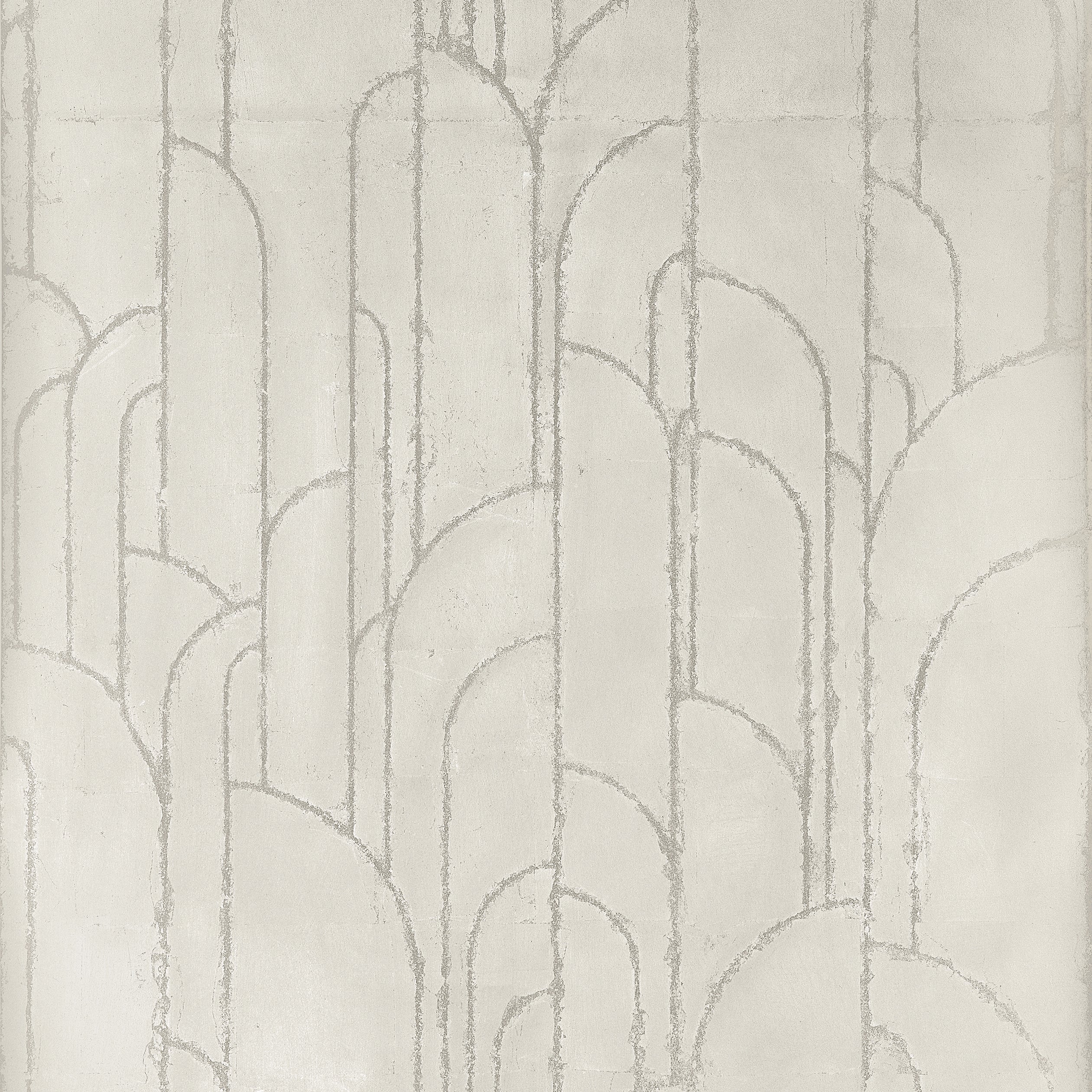 Deco Moon wallpaper in gilver color - pattern number T24416 - by Thibaut in the Yutori collection