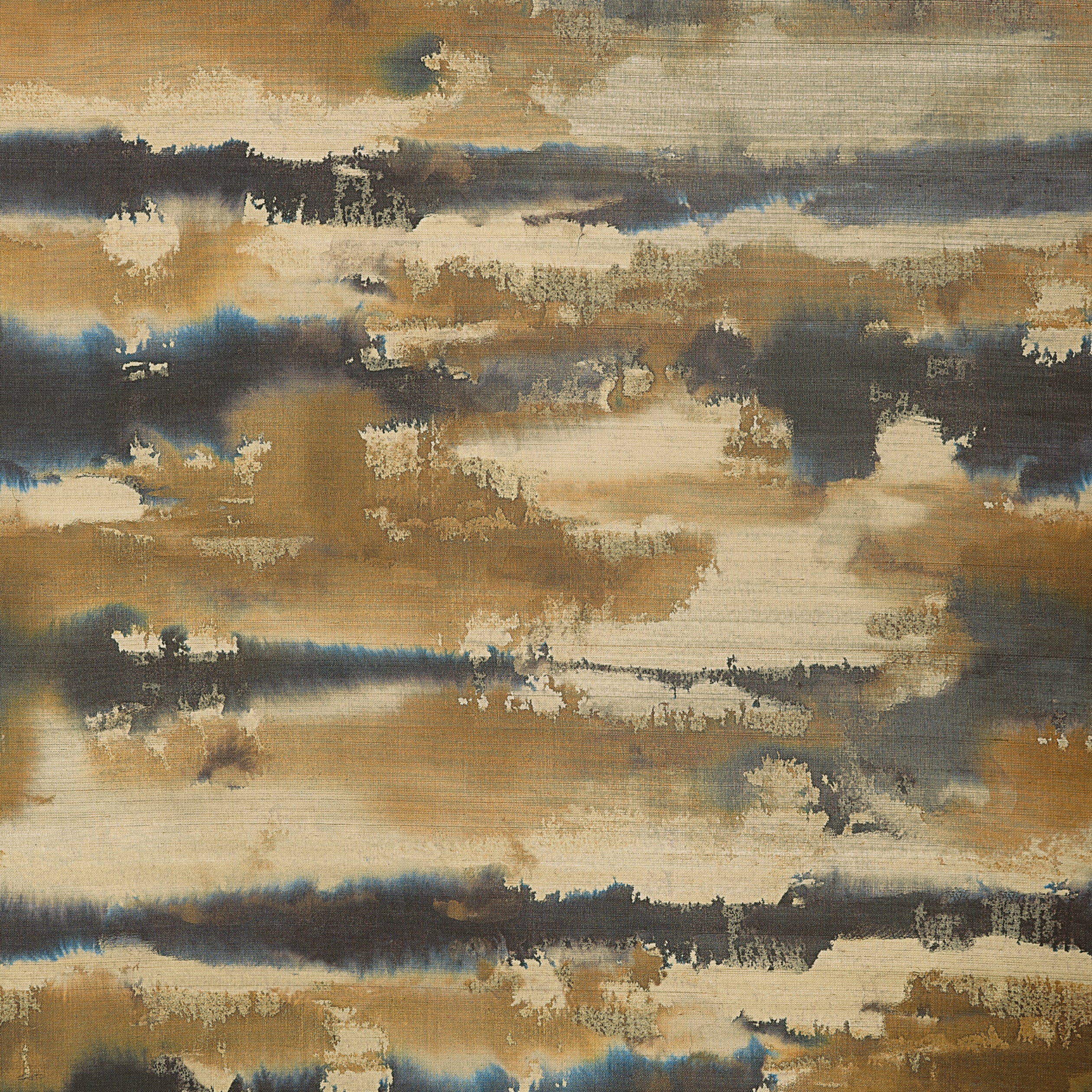 Silver Lining wallpaper in indigo and gold color - pattern number T24419 - by Thibaut in the Yutori collection