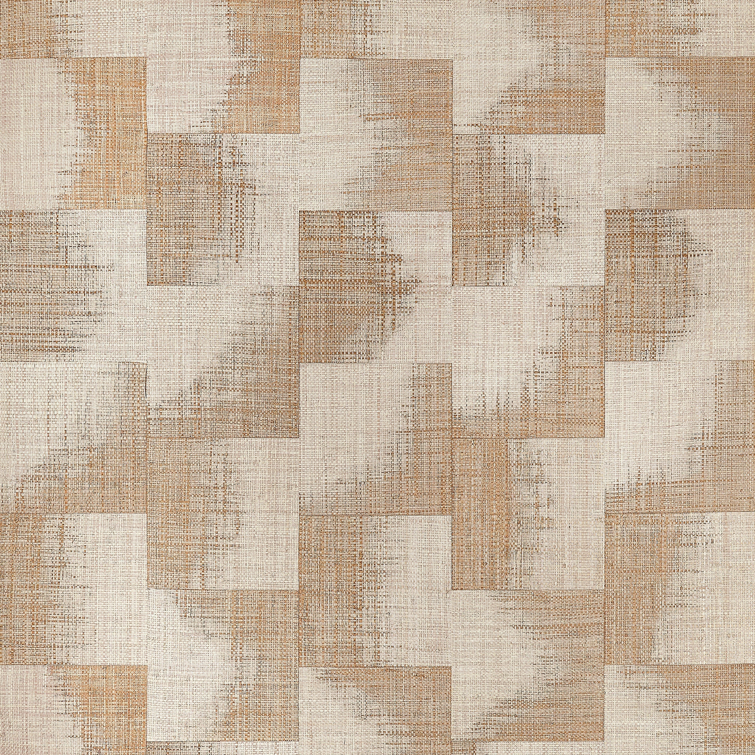 Raffia Squares wallpaper in beige color - pattern number T24431 - by Thibaut in the Yutori collection