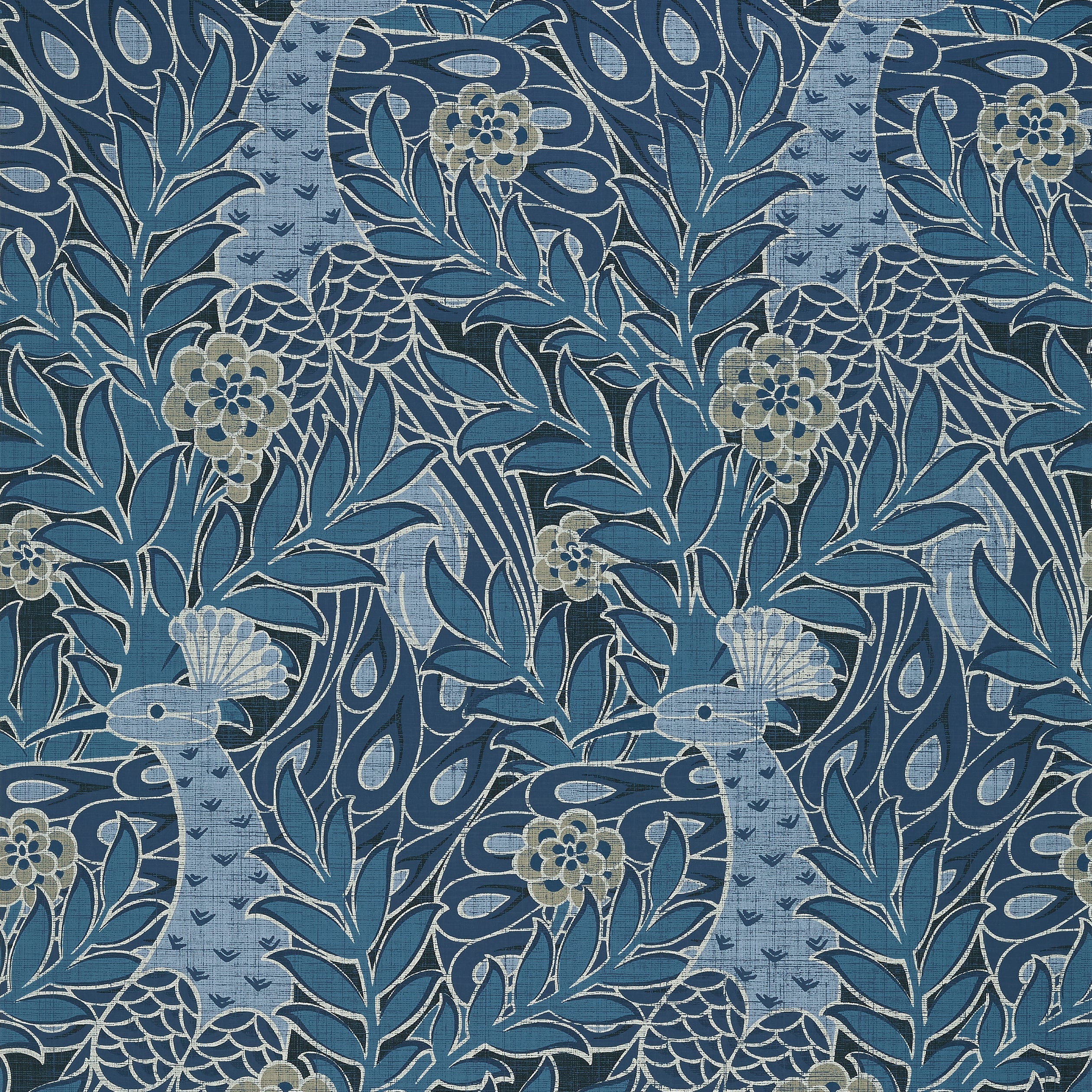 Desmond wallpaper in navy color - pattern number T2918 - by Thibaut in the Paramount collection