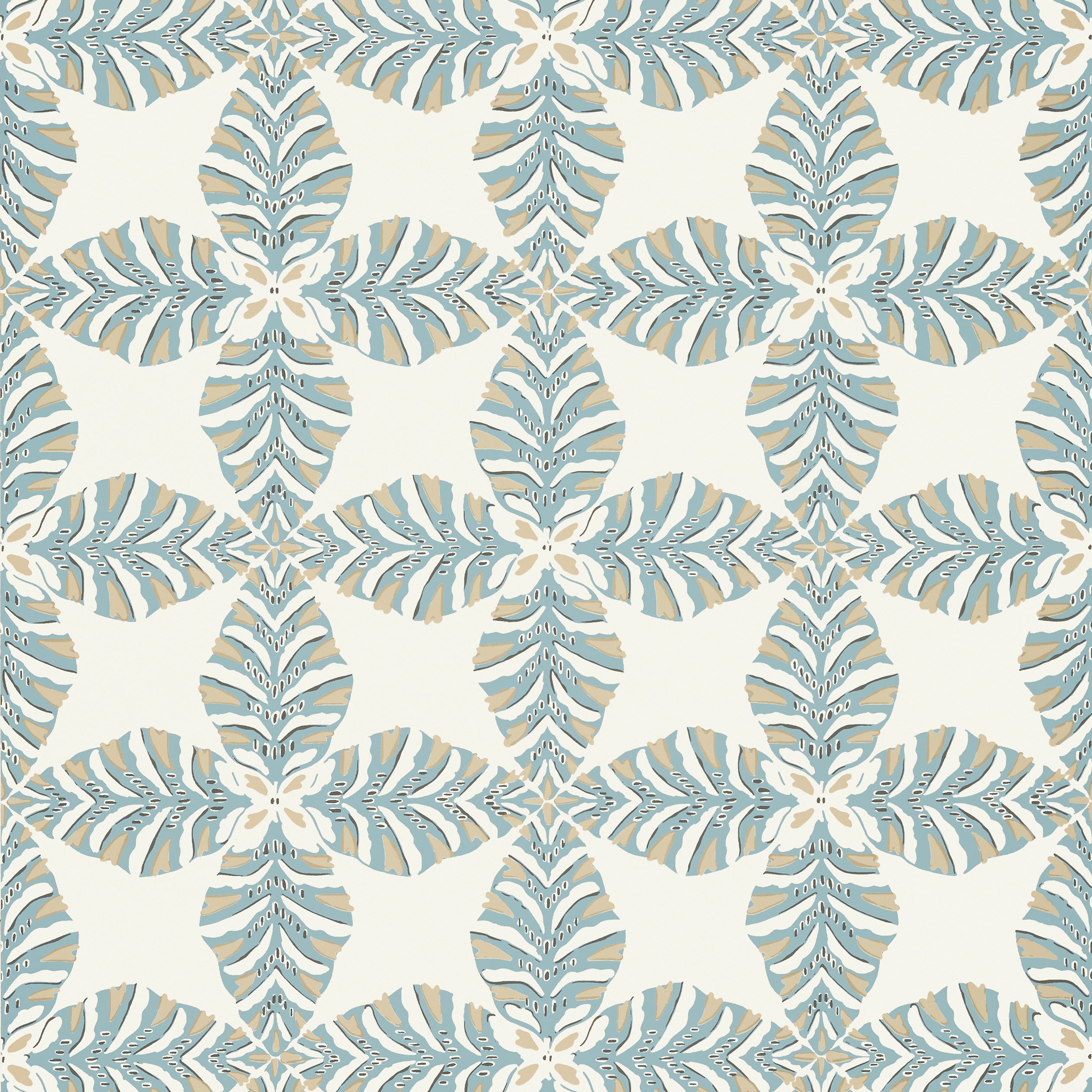 Starleaf wallpaper in aqua color - pattern number T2972 - by Thibaut in the Paramount collection