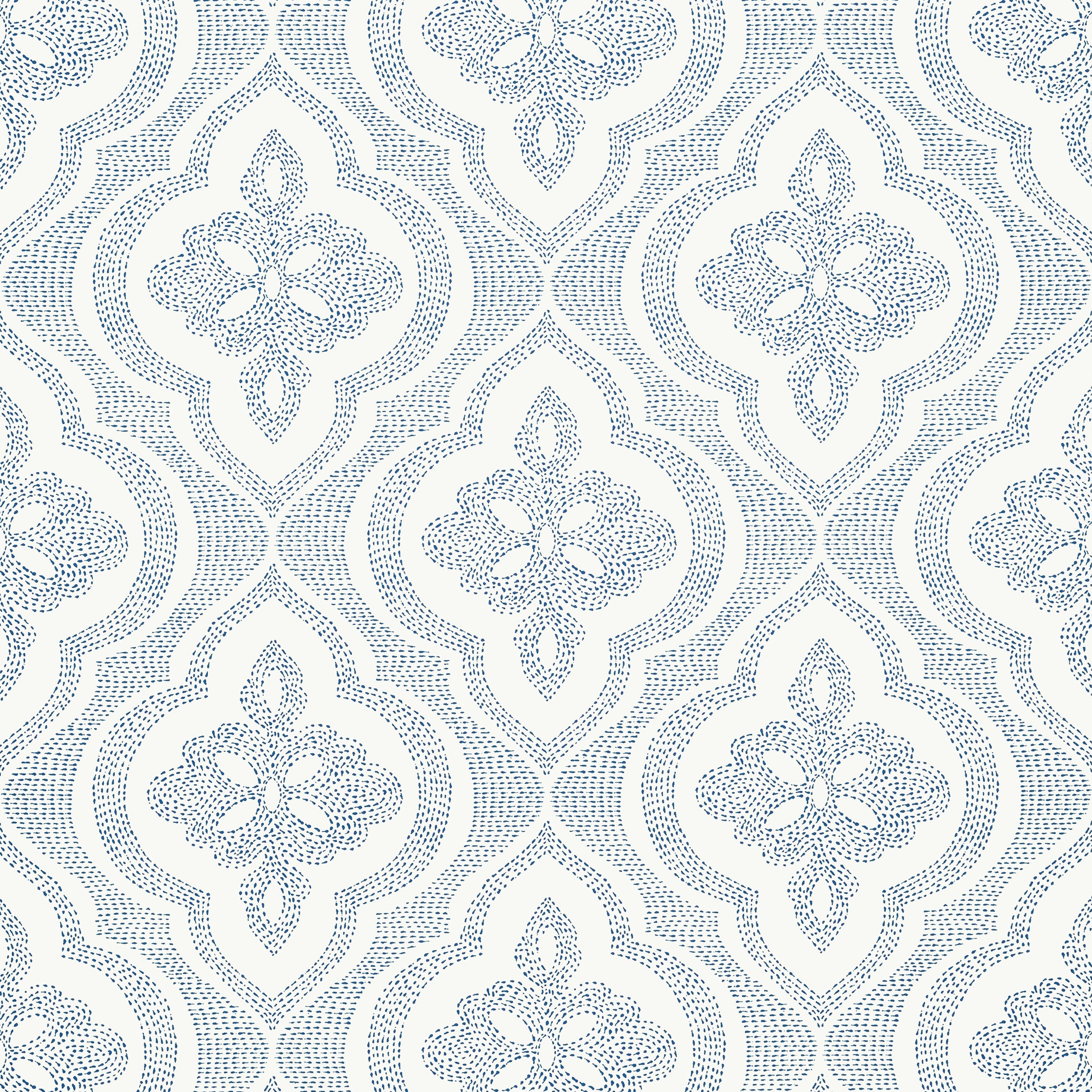Ophelia wallpaper in navy color - pattern number T2995 - by Thibaut in the Paramount collection