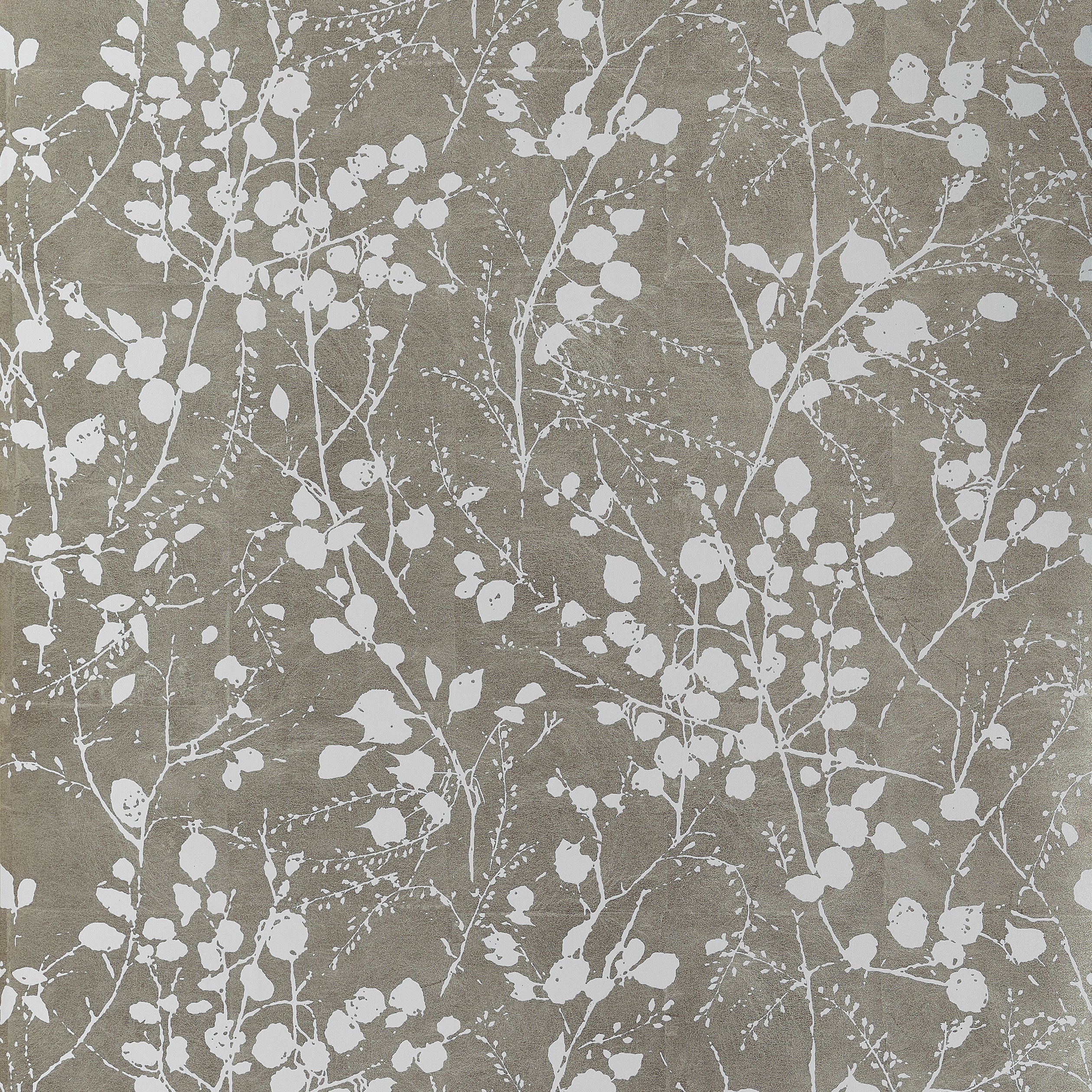 Katamari Bud wallpaper in pewter and white color - pattern number T34094 - by Thibaut in the Texture Resource Volume 9 collection