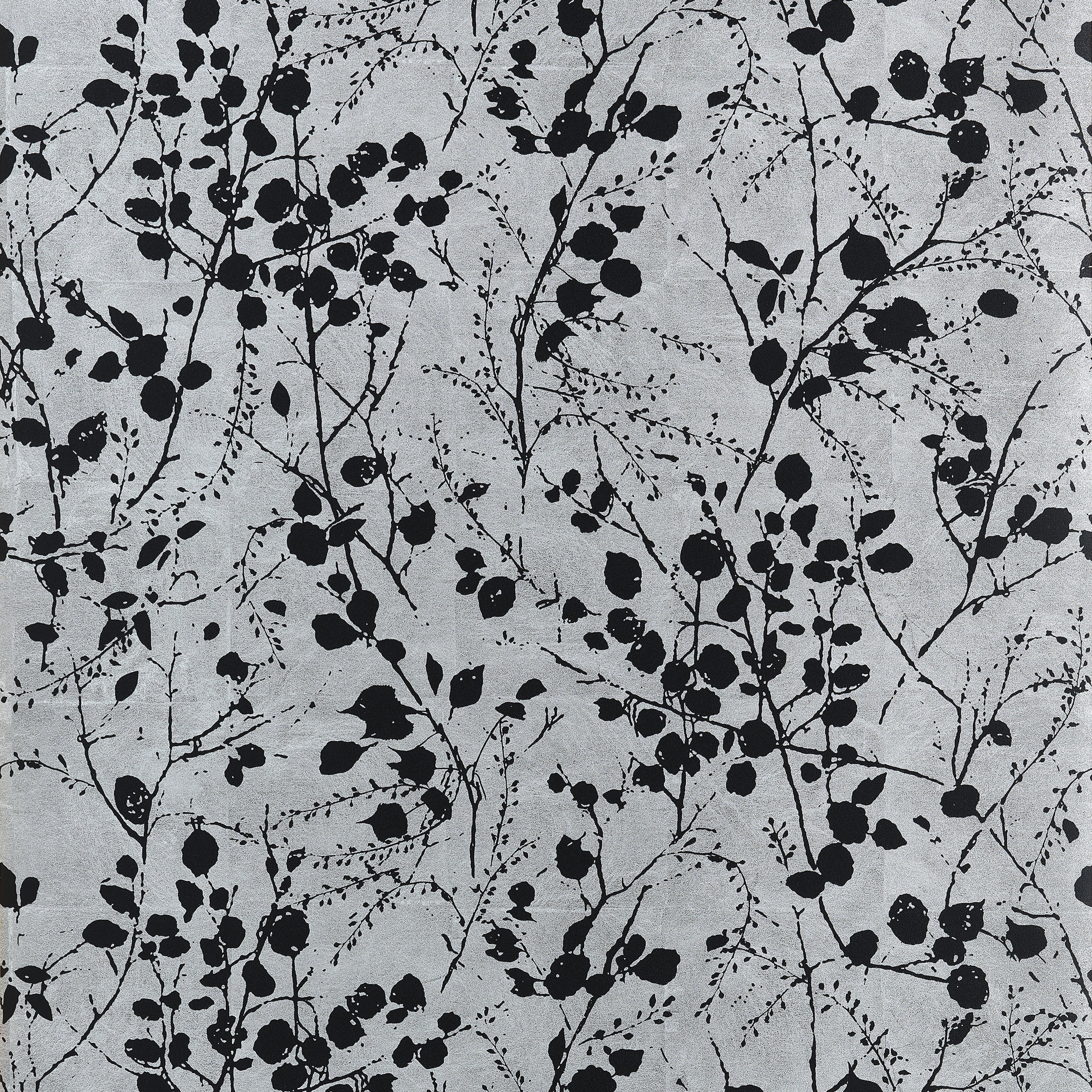 Katamari Bud wallpaper in silver and black color - pattern number T34095 - by Thibaut in the Texture Resource Volume 9 collection
