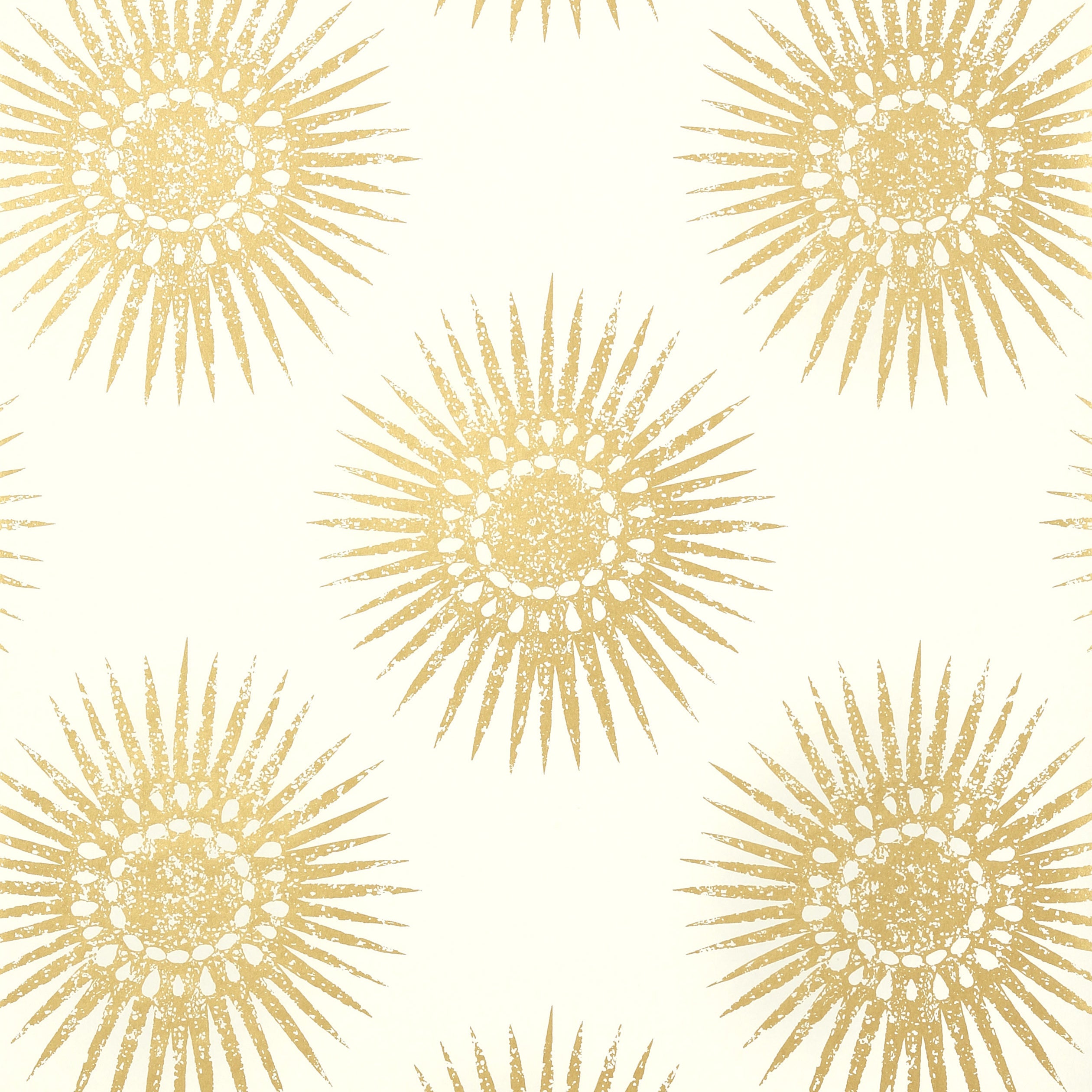 Bahia wallpaper in metallic gold on cream color - pattern number T35143 - by Thibaut in the Graphic Resource collection