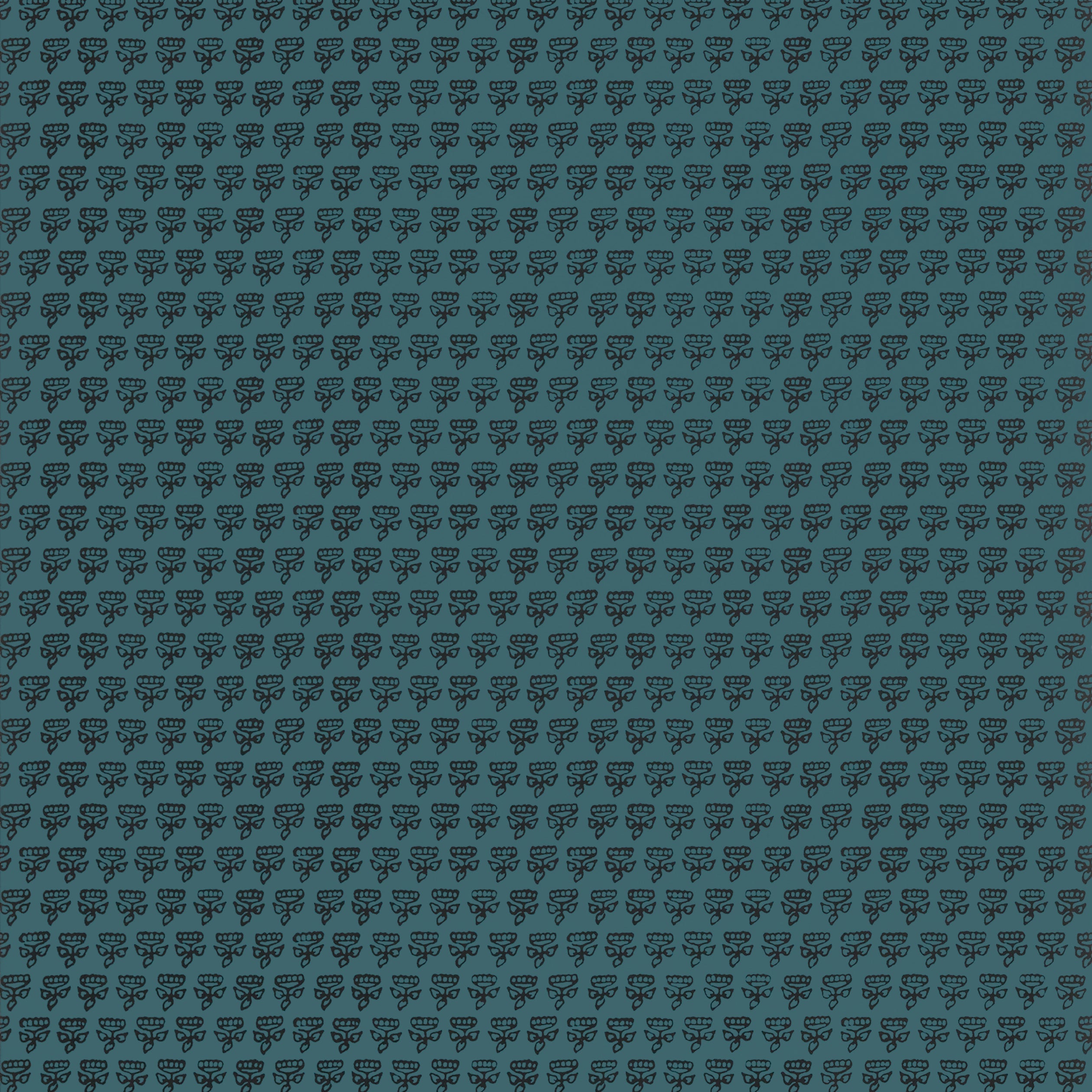Mimi wallpaper in teal color - pattern number T36443 - by Thibaut in the Indienne collection
