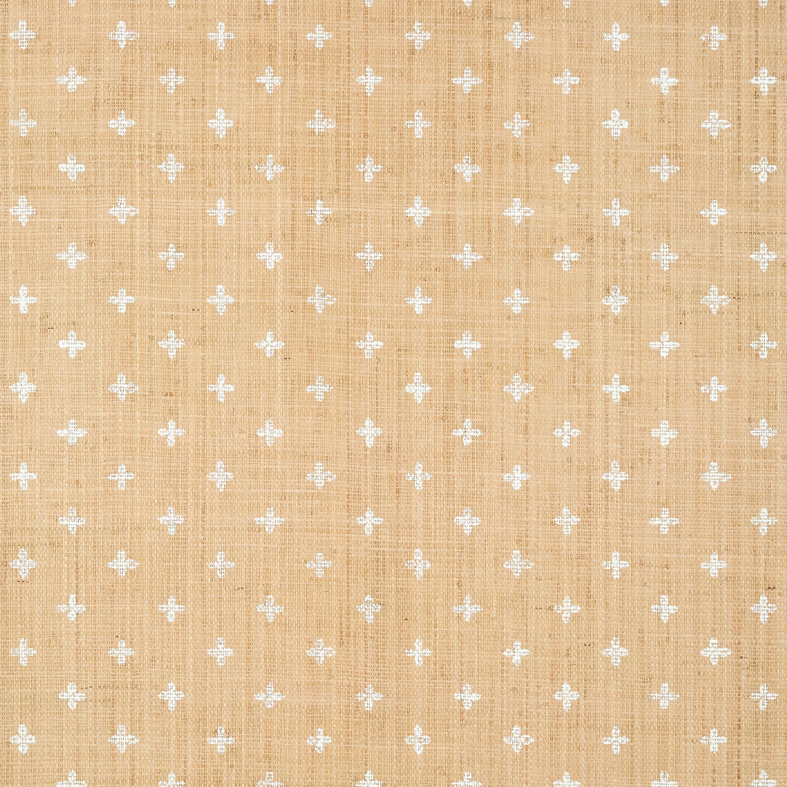 Bethany wallpaper in white on natural color - pattern number T36450 - by Thibaut in the Indienne collection