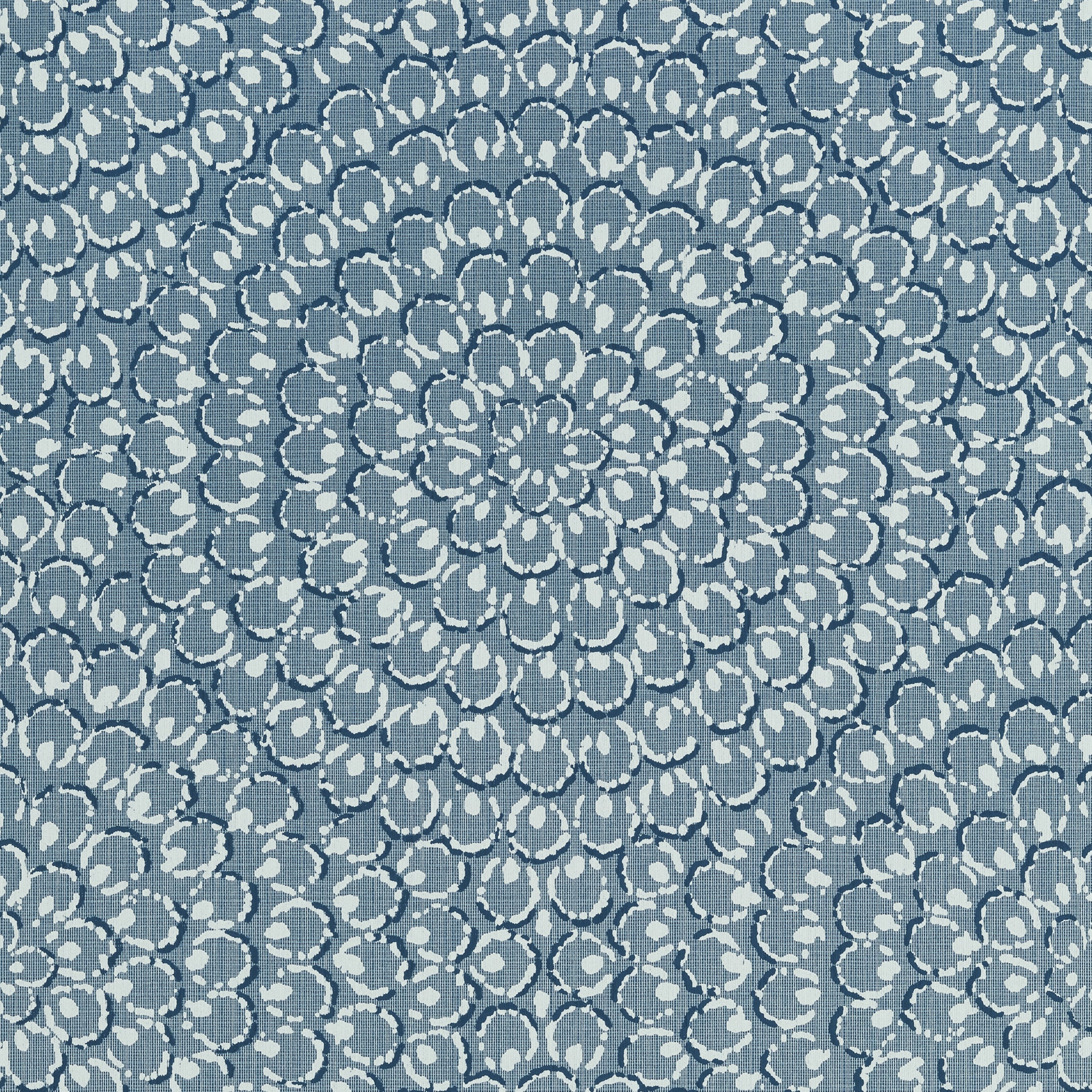 Aster wallpaper in navy color - pattern number T4034 - by Thibaut in the Surface Resource collection