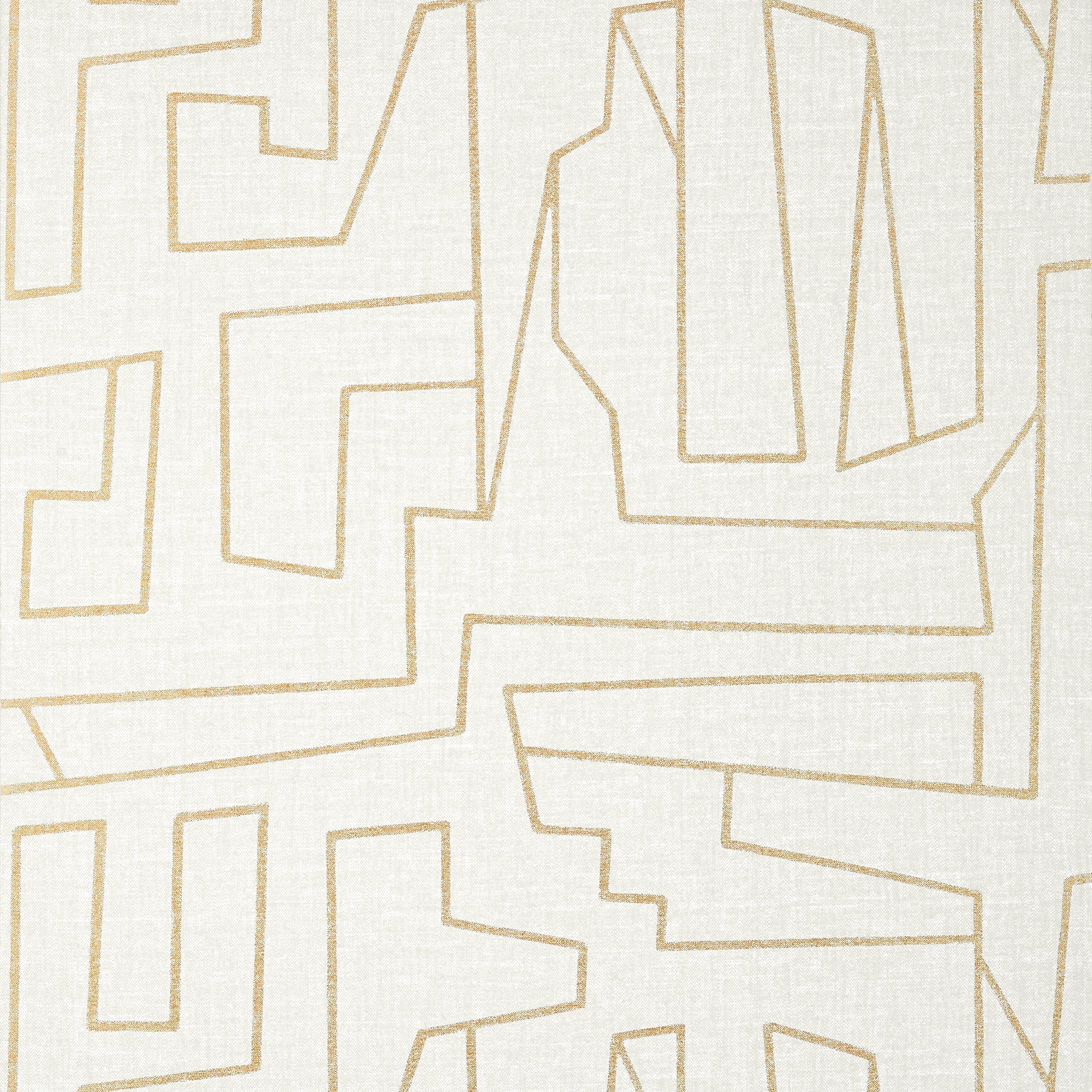 Matrix wallpaper in metallic gold on beige color - pattern number T41029 - by Thibaut in the Modern Resource Volume 4 collection