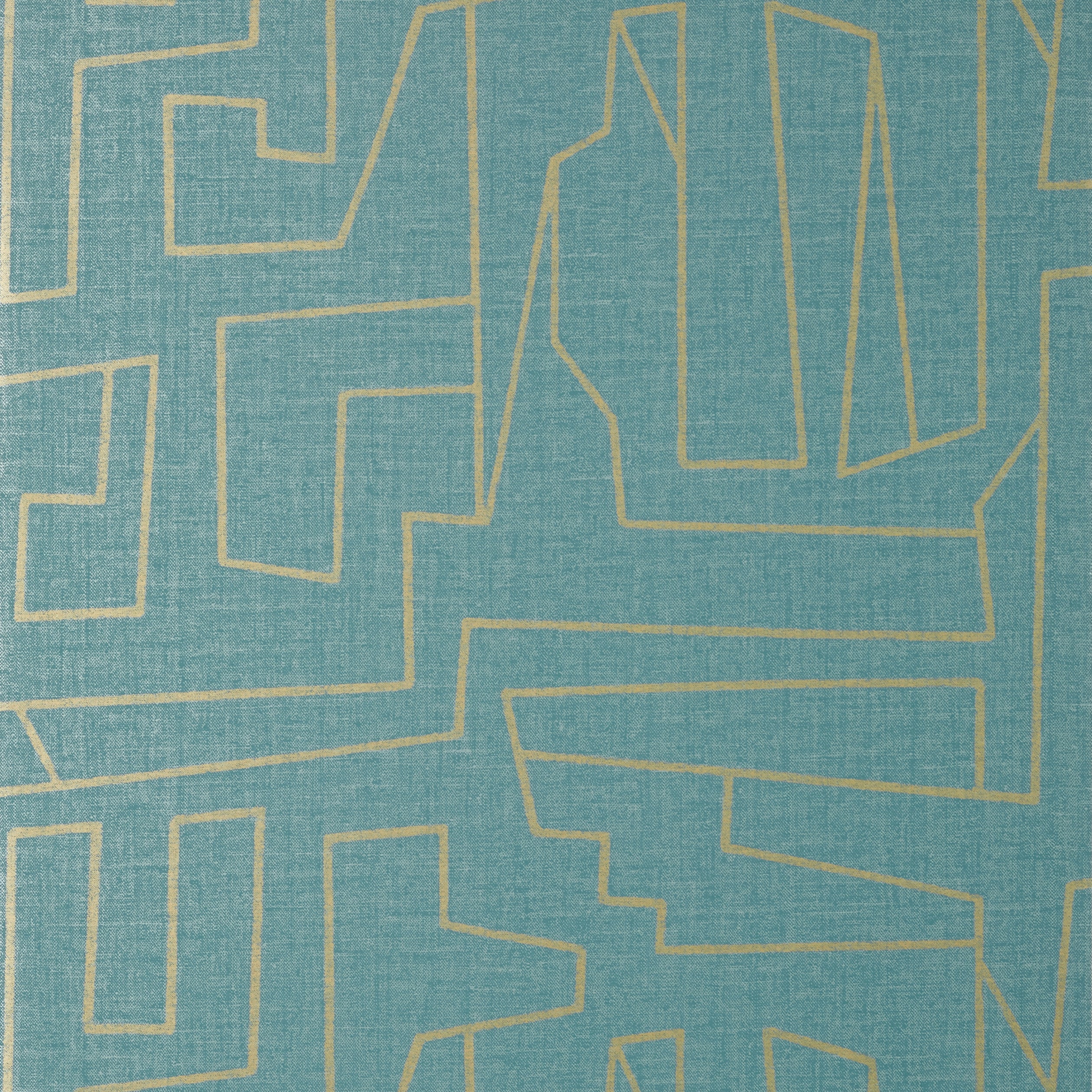 Matrix wallpaper in metallic gold and teal color - pattern number T41032 - by Thibaut in the Modern Resource Volume 4 collection