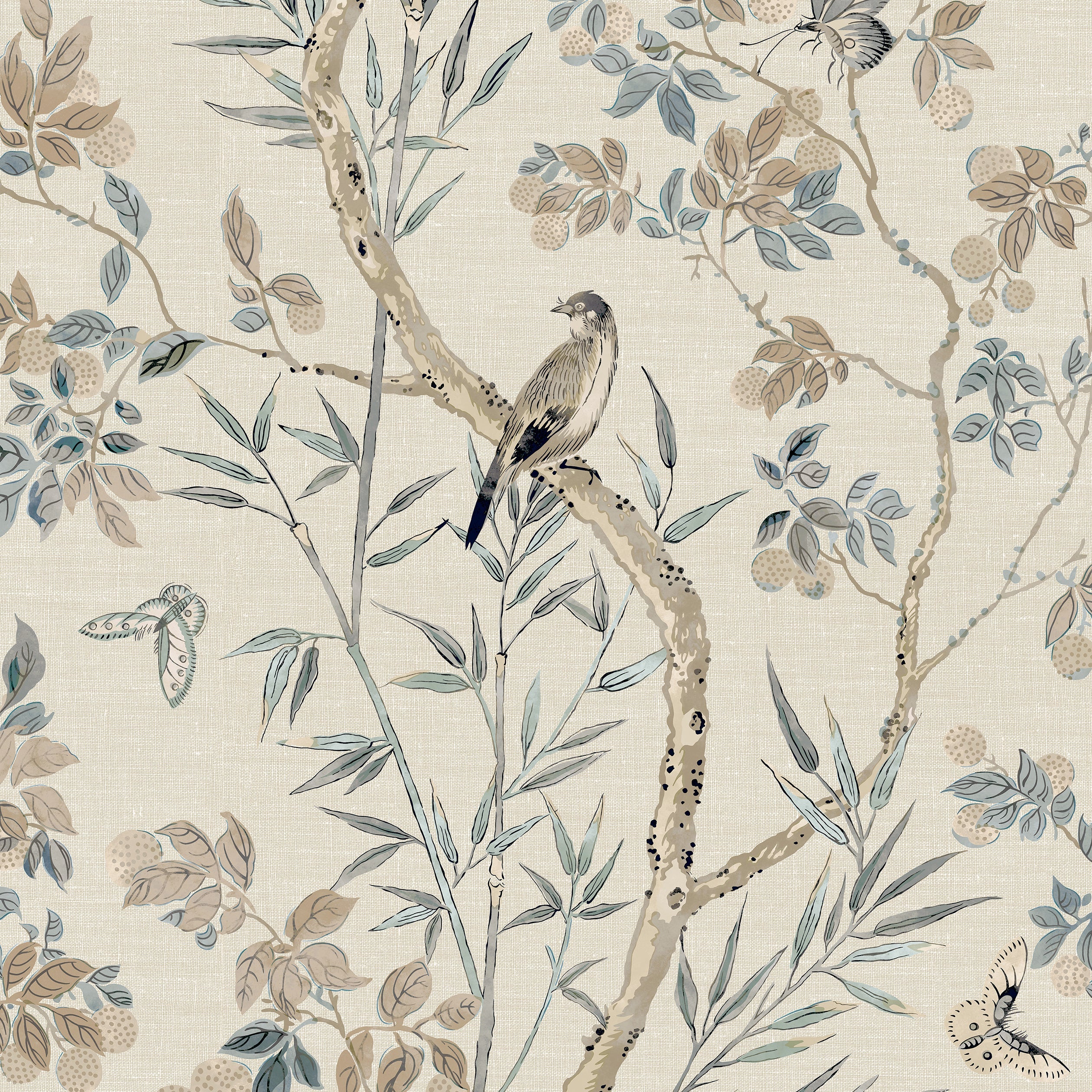 Claire wallpaper in neutral color - pattern number T42012 - by Thibaut in the Sojourn collection