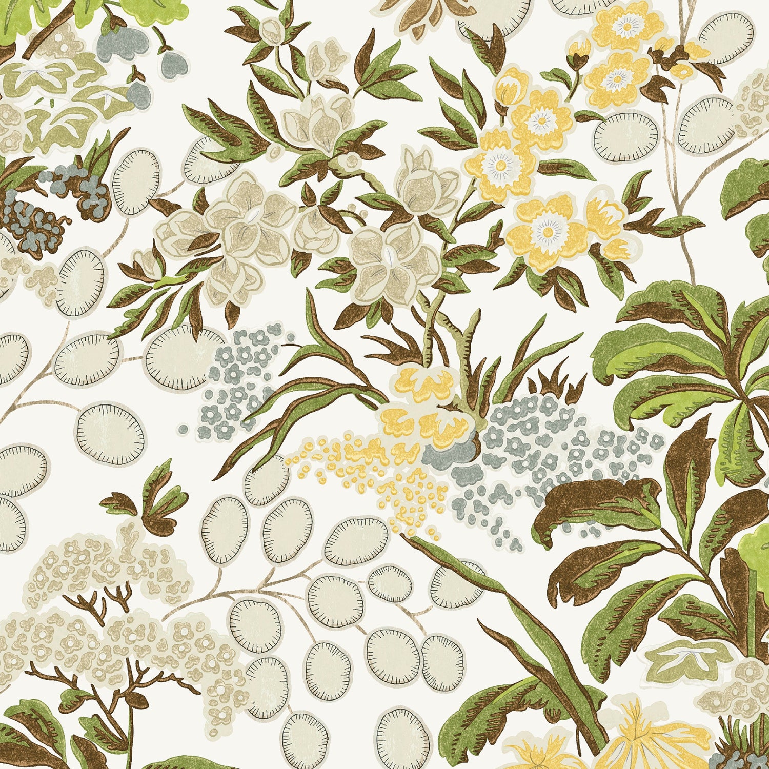 Meadow fabric in green color - pattern number T42035 - by Thibaut in the Sojourn collection
