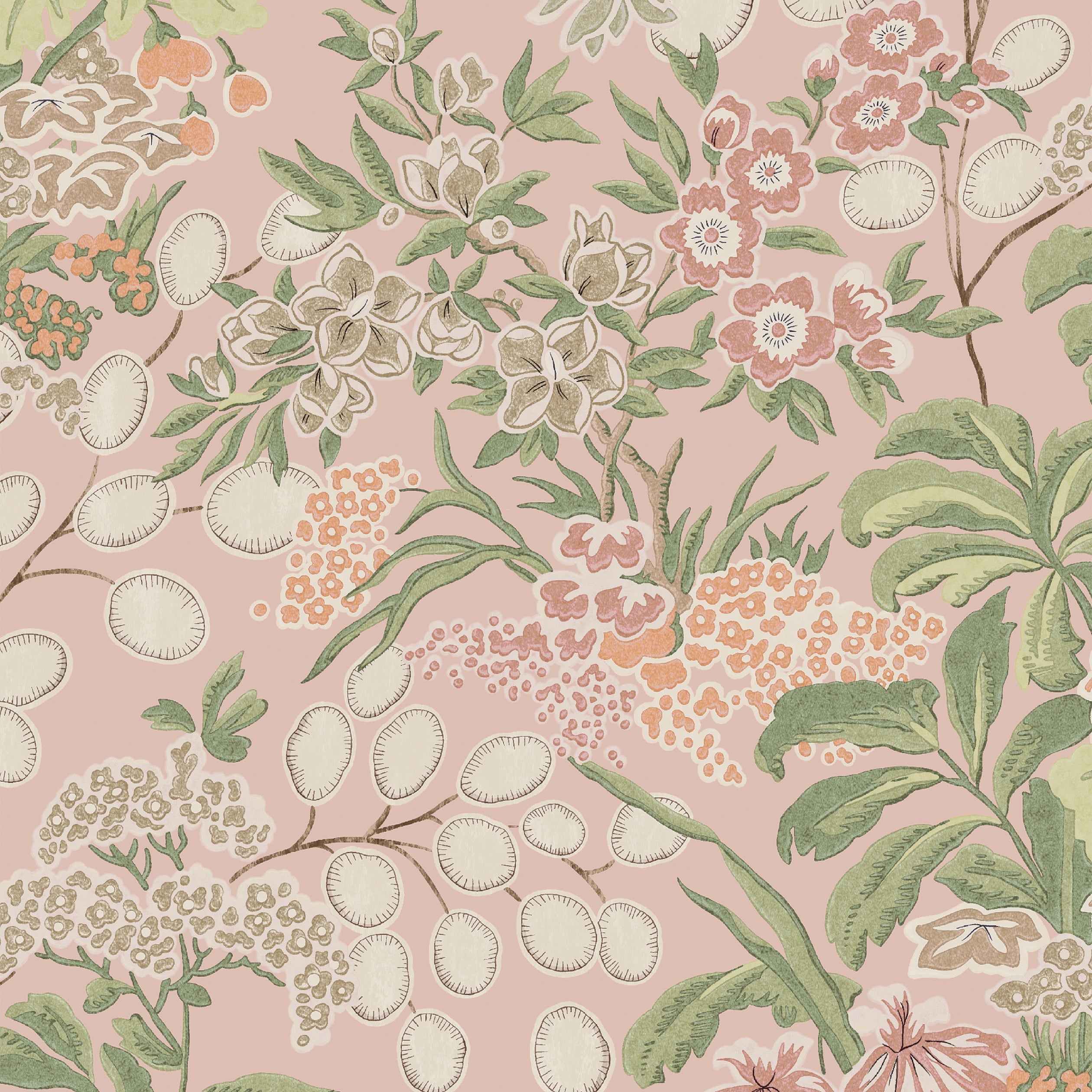 Meadow fabric in blush color - pattern number T42036 - by Thibaut in the Sojourn collection