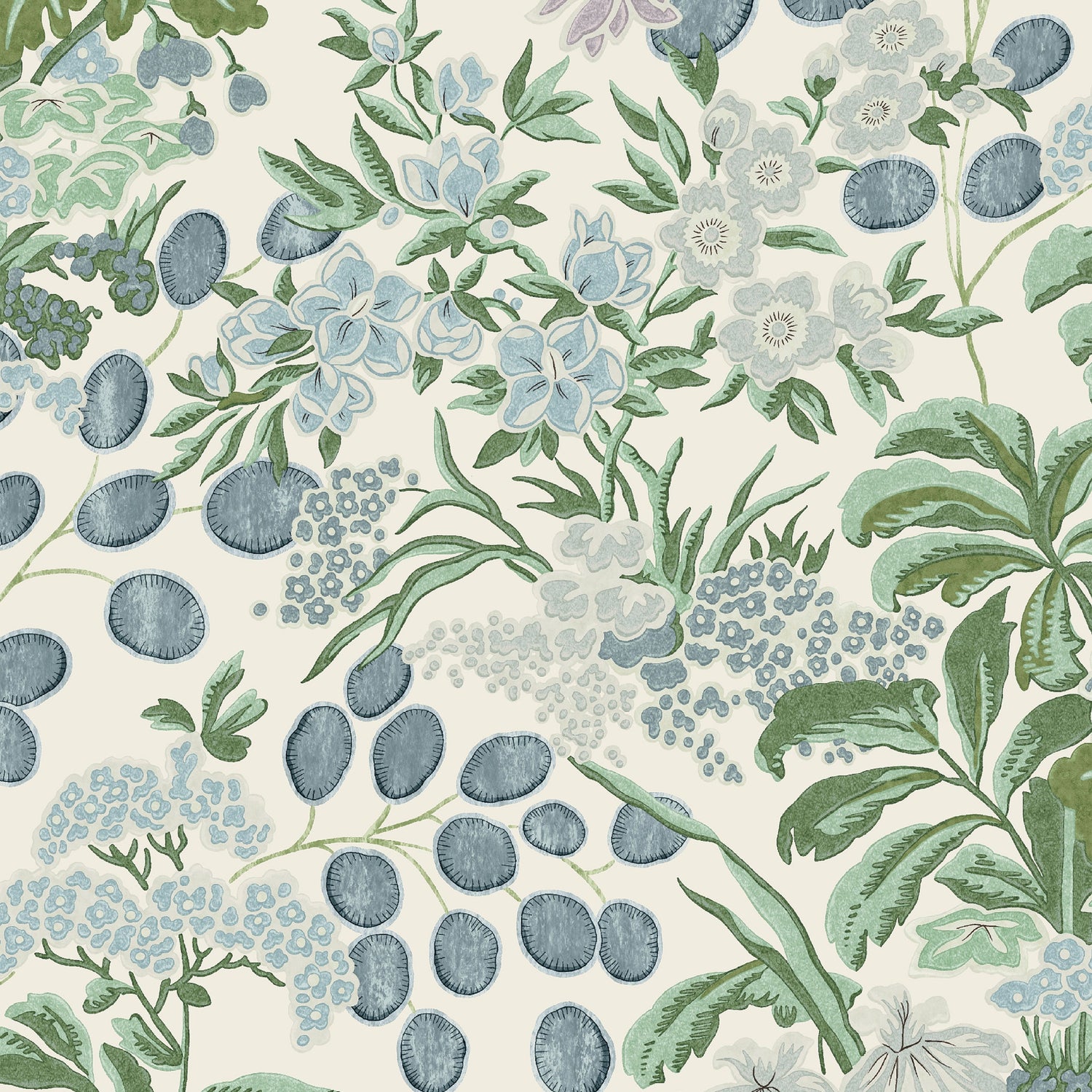 Meadow fabric in lavender and blue color - pattern number T42038 - by Thibaut in the Sojourn collection