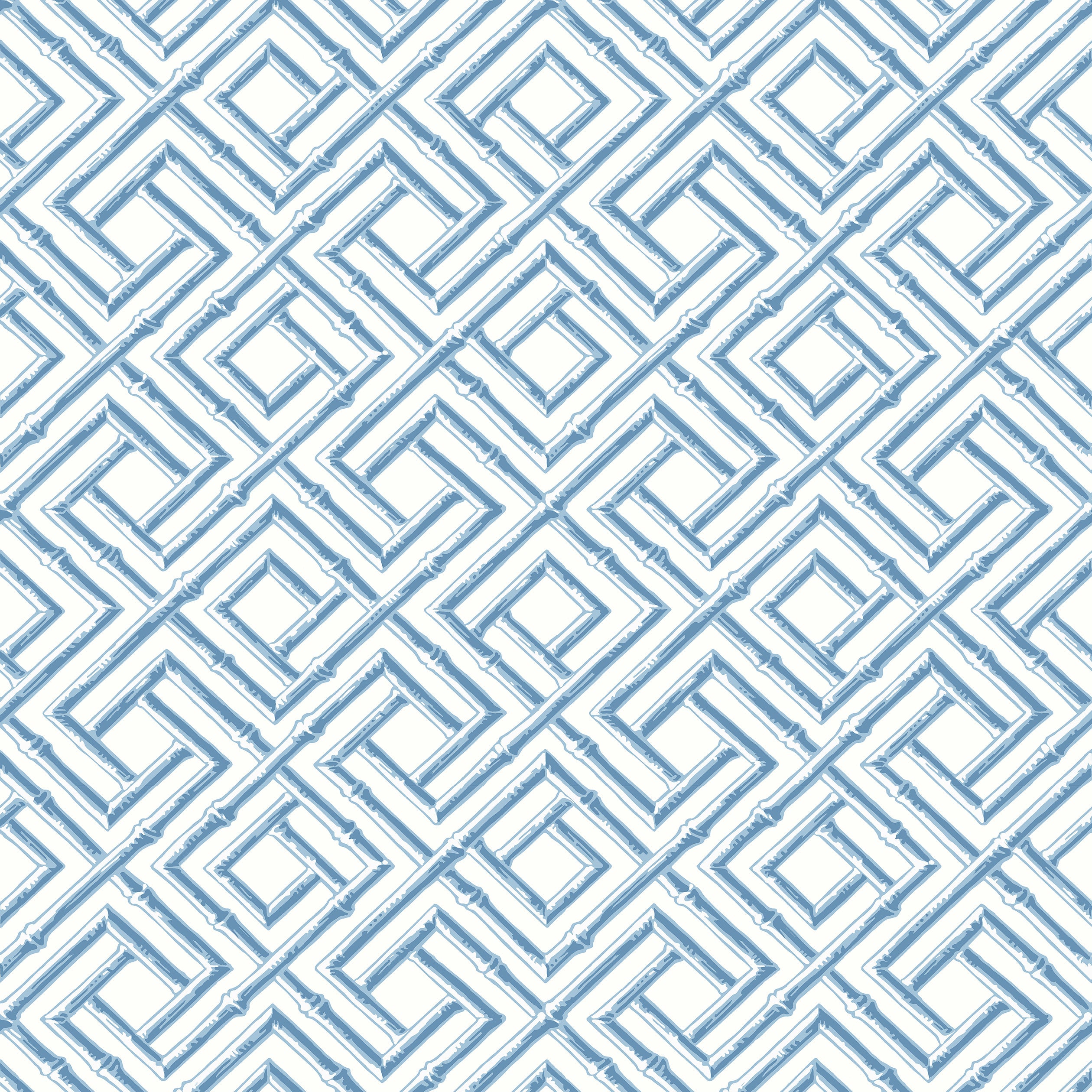 French Lattice wallpaper in blue color - pattern number T42048 - by Thibaut in the Sojourn collection