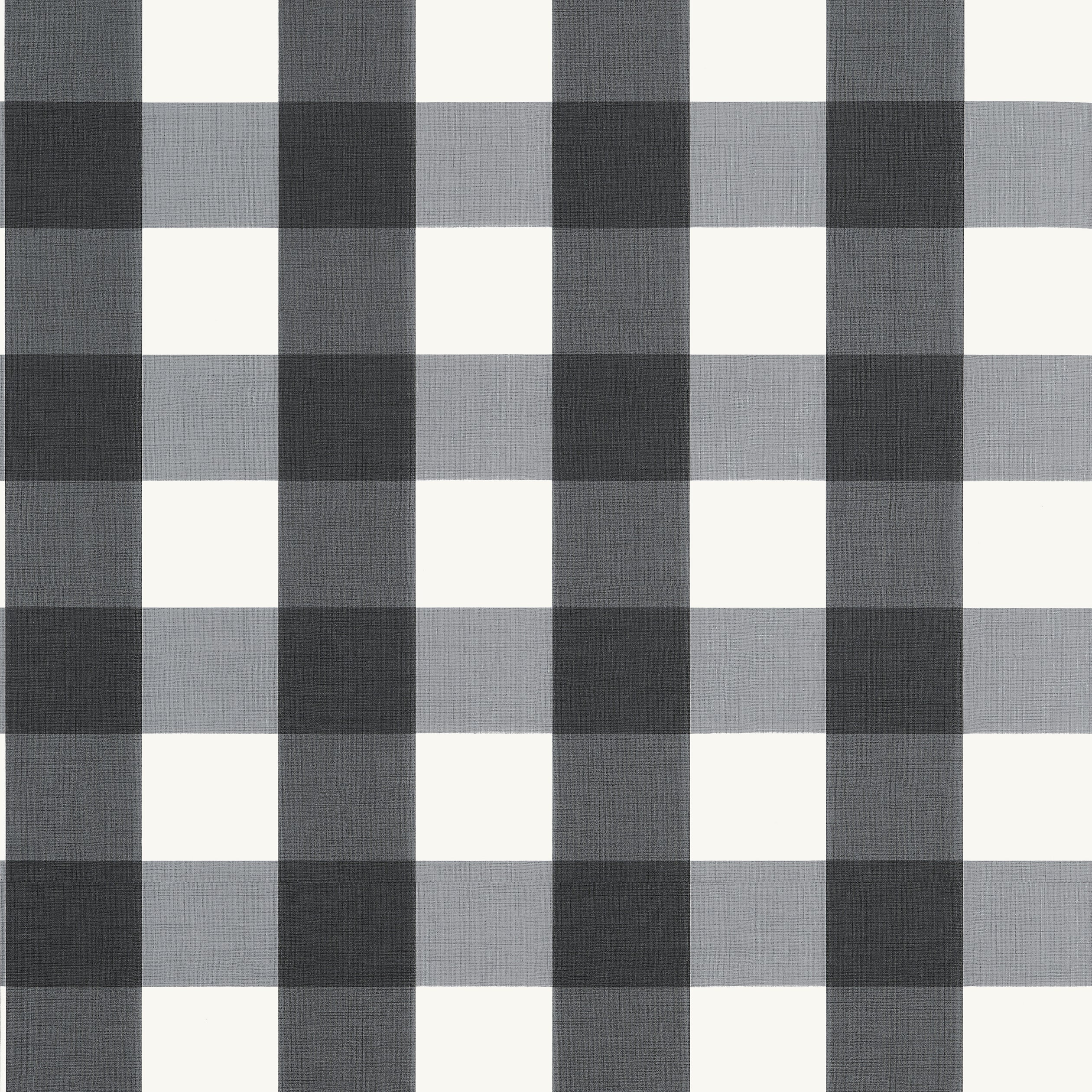 Buffalo Check wallpaper in black color - pattern number T44076 - by Thibaut in the Stripes and Checks Resource collection