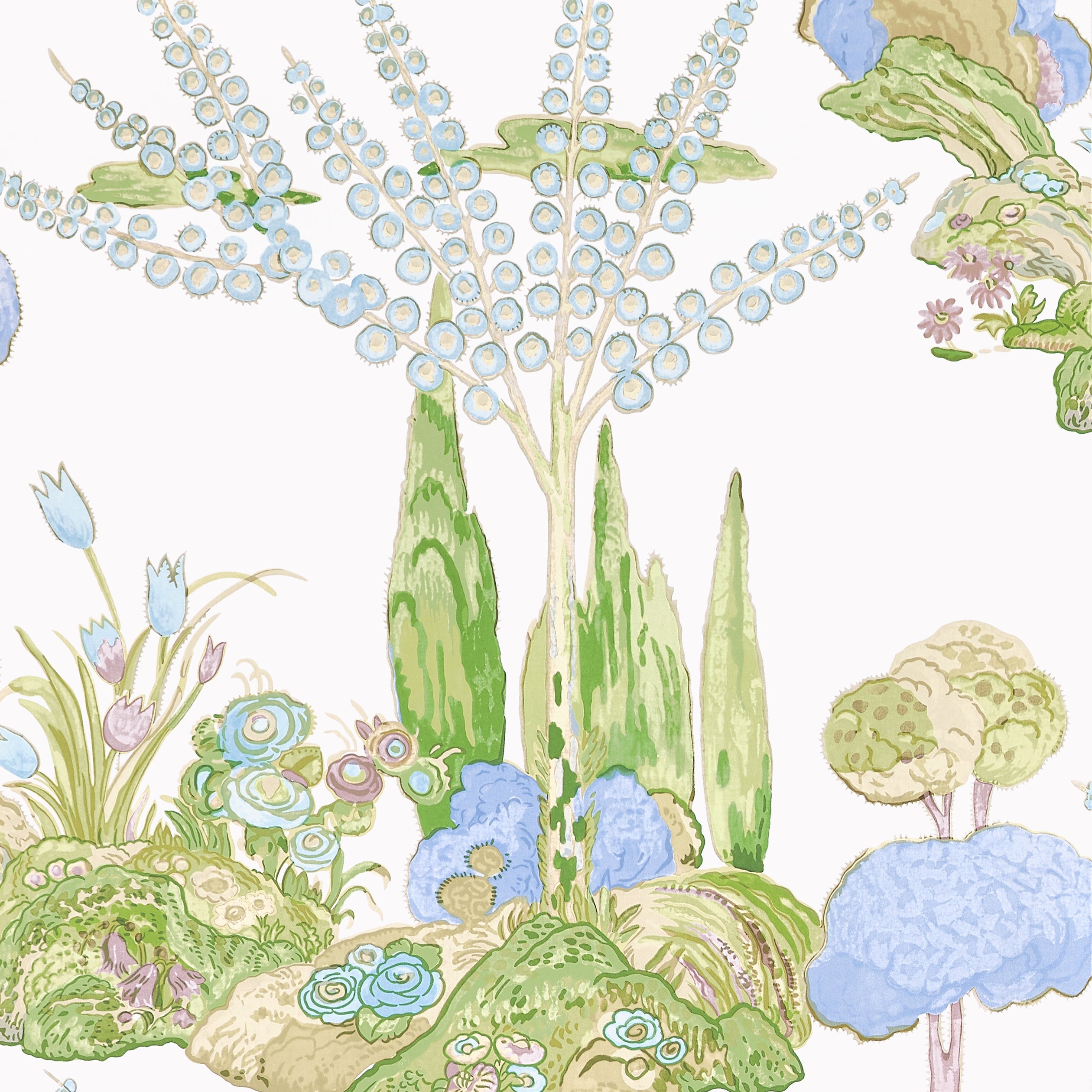 Orleans wallpaper in lavender color - pattern number T45027 - by Thibaut in the Wanderlust collection