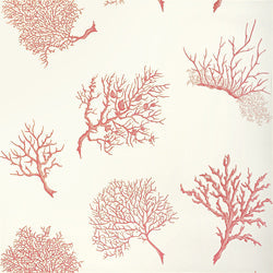 Coral Gables fabric in coral on white color - pattern number T6867 - by Thibaut in the Texture Resource Volume 3 collection