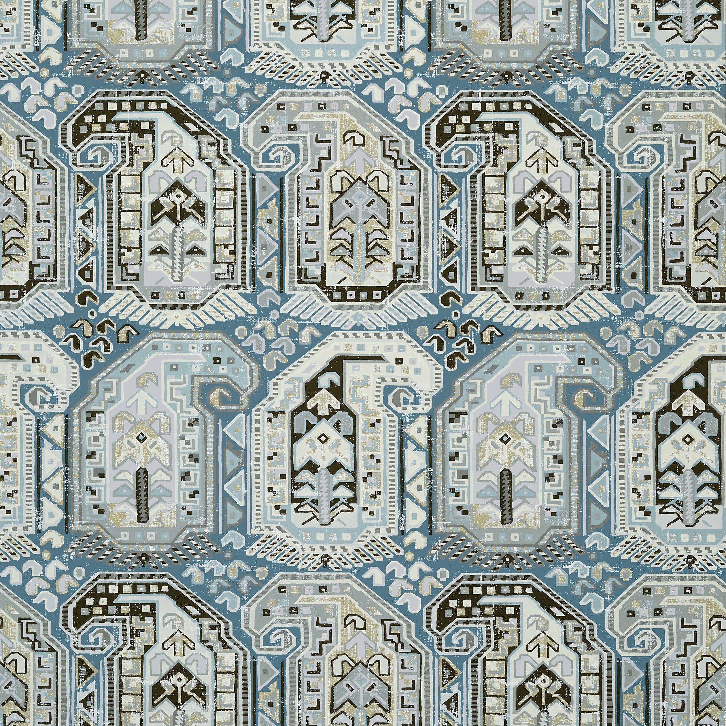 Gleniffer wallpaper in aqua color - pattern number T85023 - by Thibaut in the Greenwood collection