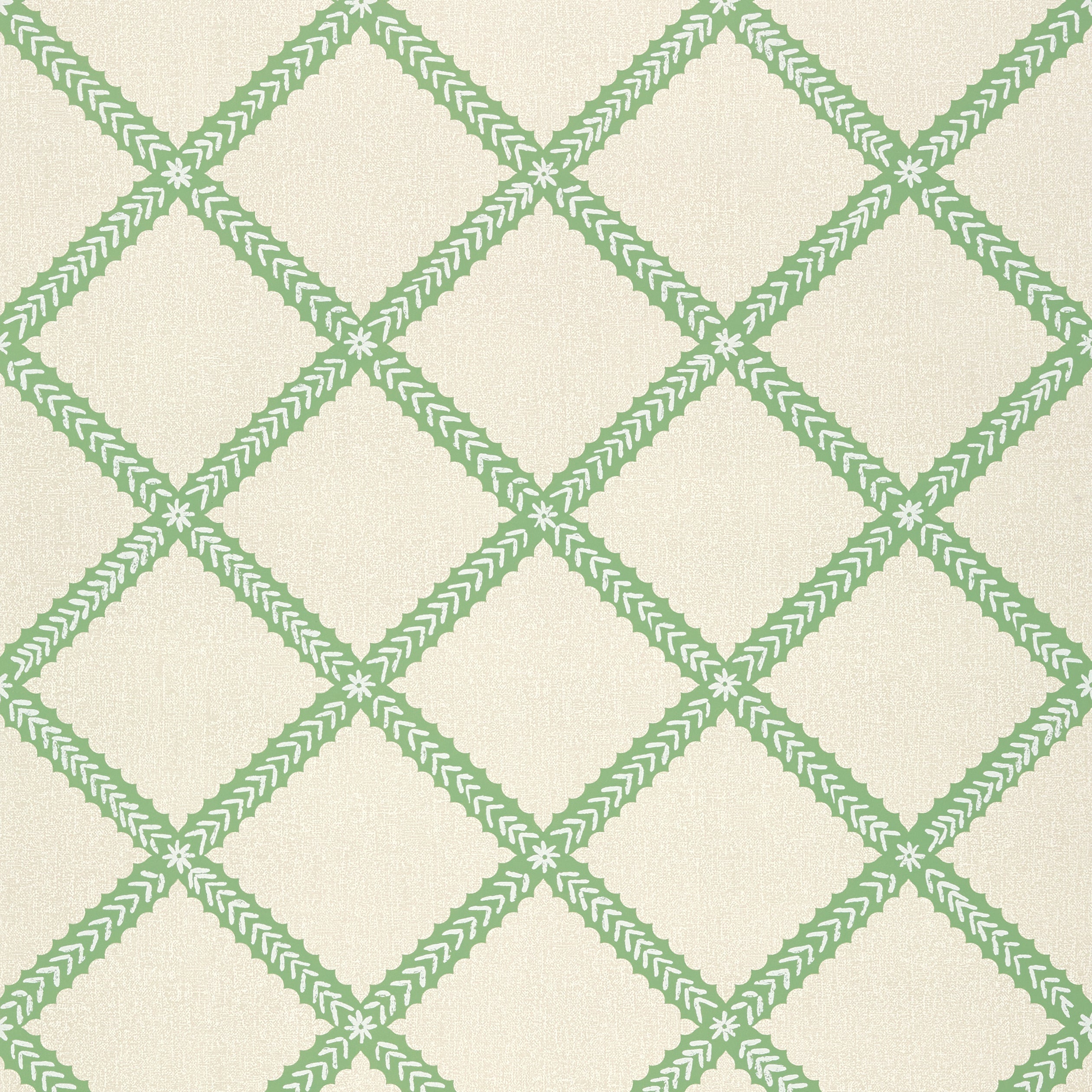 Majuli Trellis wallpaper in green color - pattern number T88747 - by Thibaut in the Trade Routes collection
