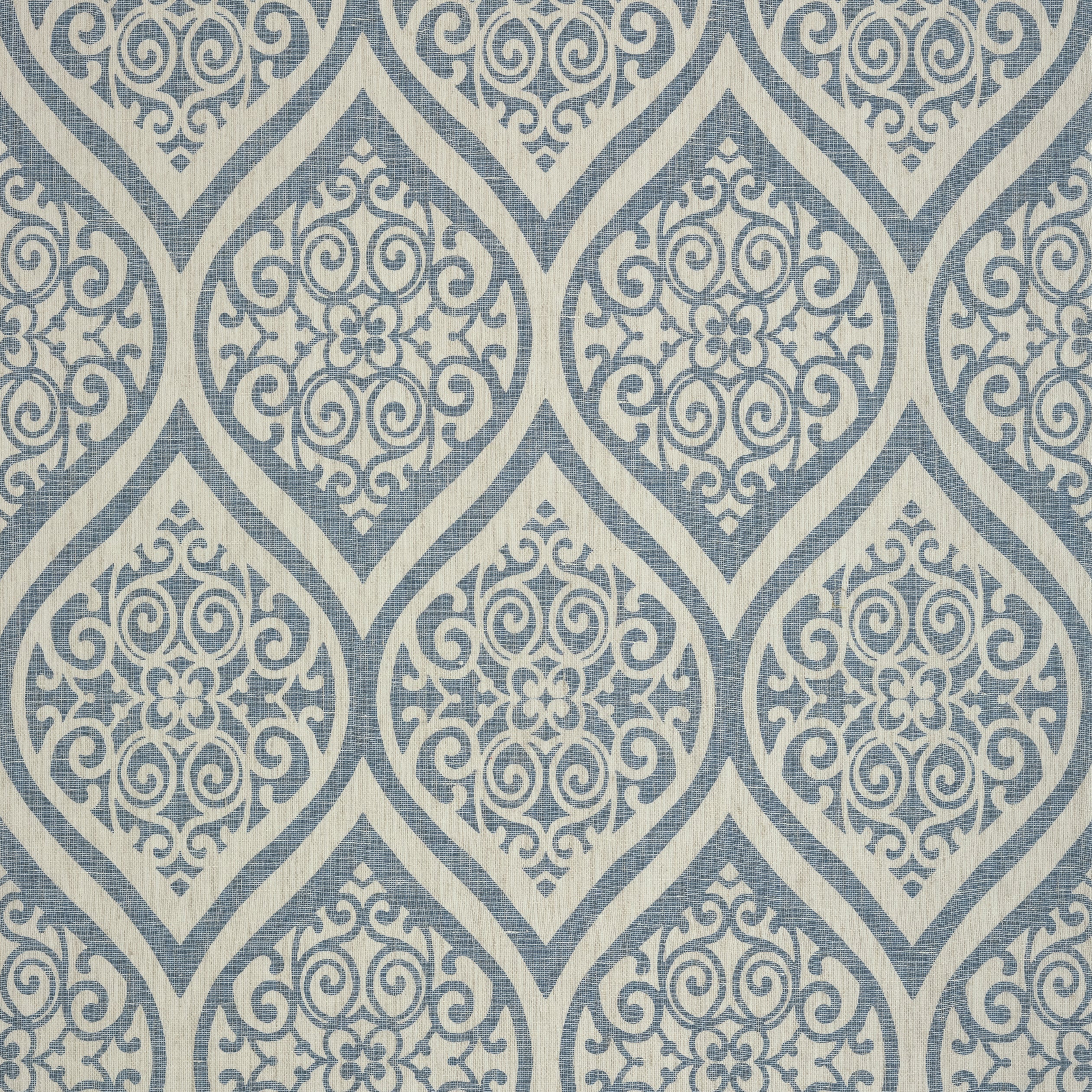 Tangiers fabric in navy on white color - pattern number T89148 - by Thibaut in the Damask Resource Volume 4 collection