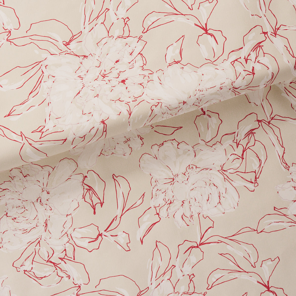 Peony Silhouette Wallpaper in red color - pattern number TL800012 - by Schumacher in the Tillett collection