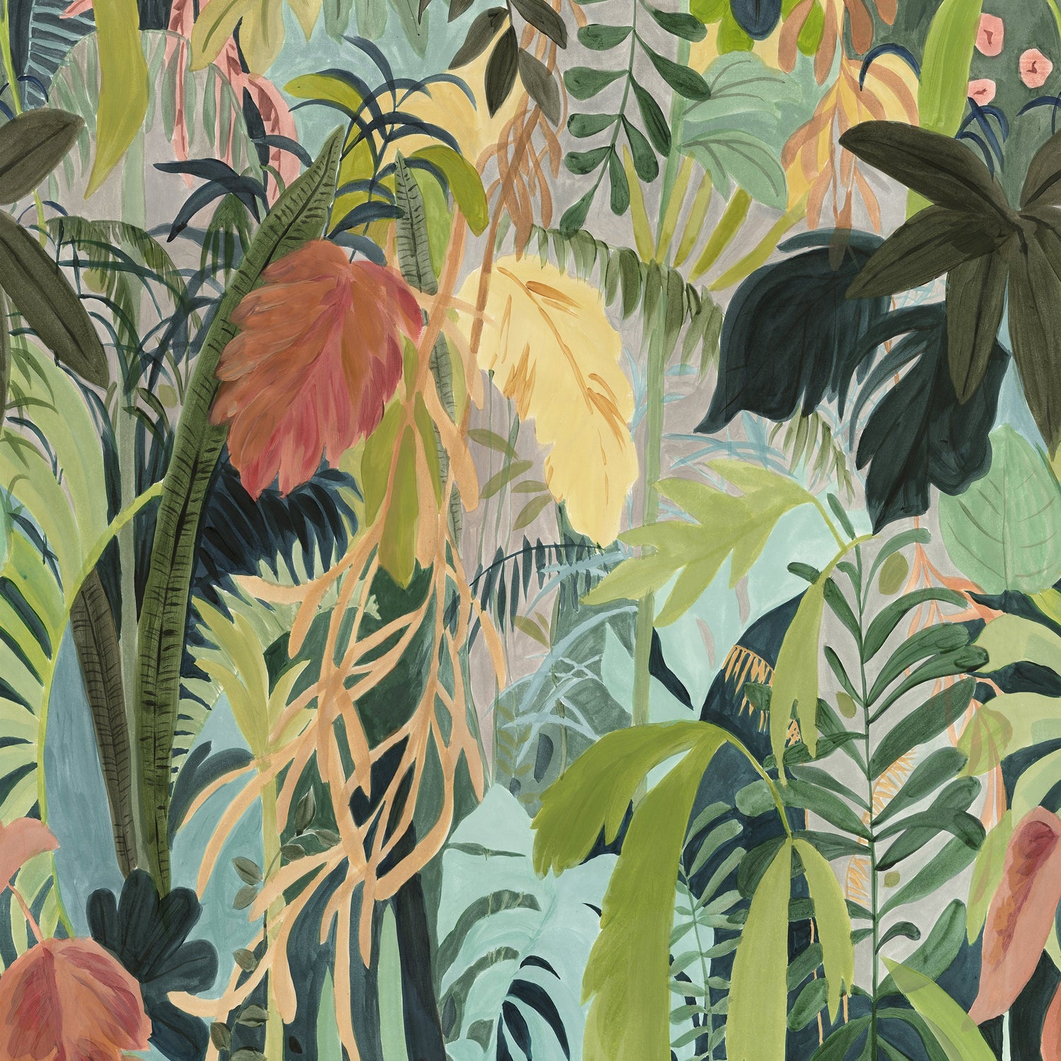 Rainforest fabric in tropical color - pattern number TM15853 - by Thibaut in the Islander collection