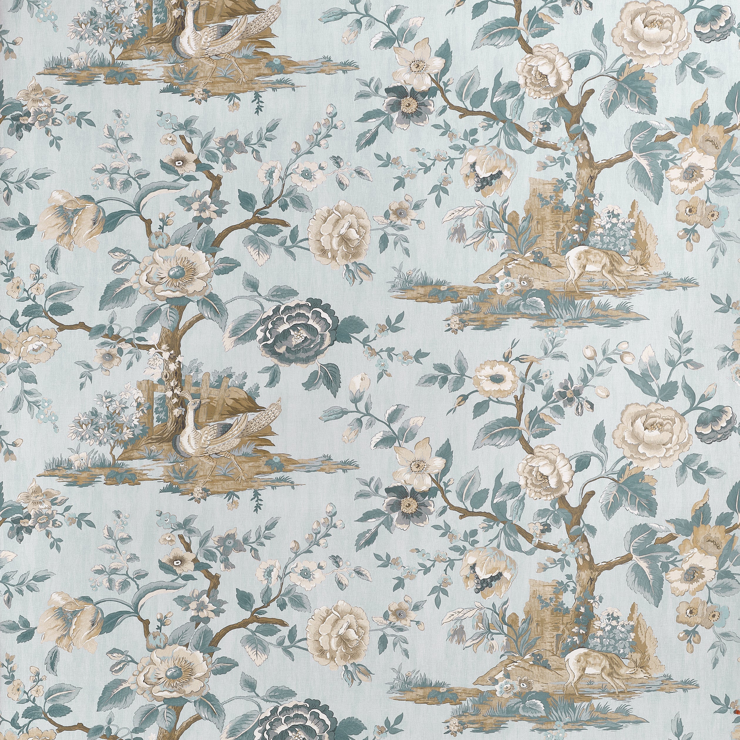 Forest Lodge wallpaper in spa blue color - pattern number TWW10538 - by Thibaut in the Boxwood collection