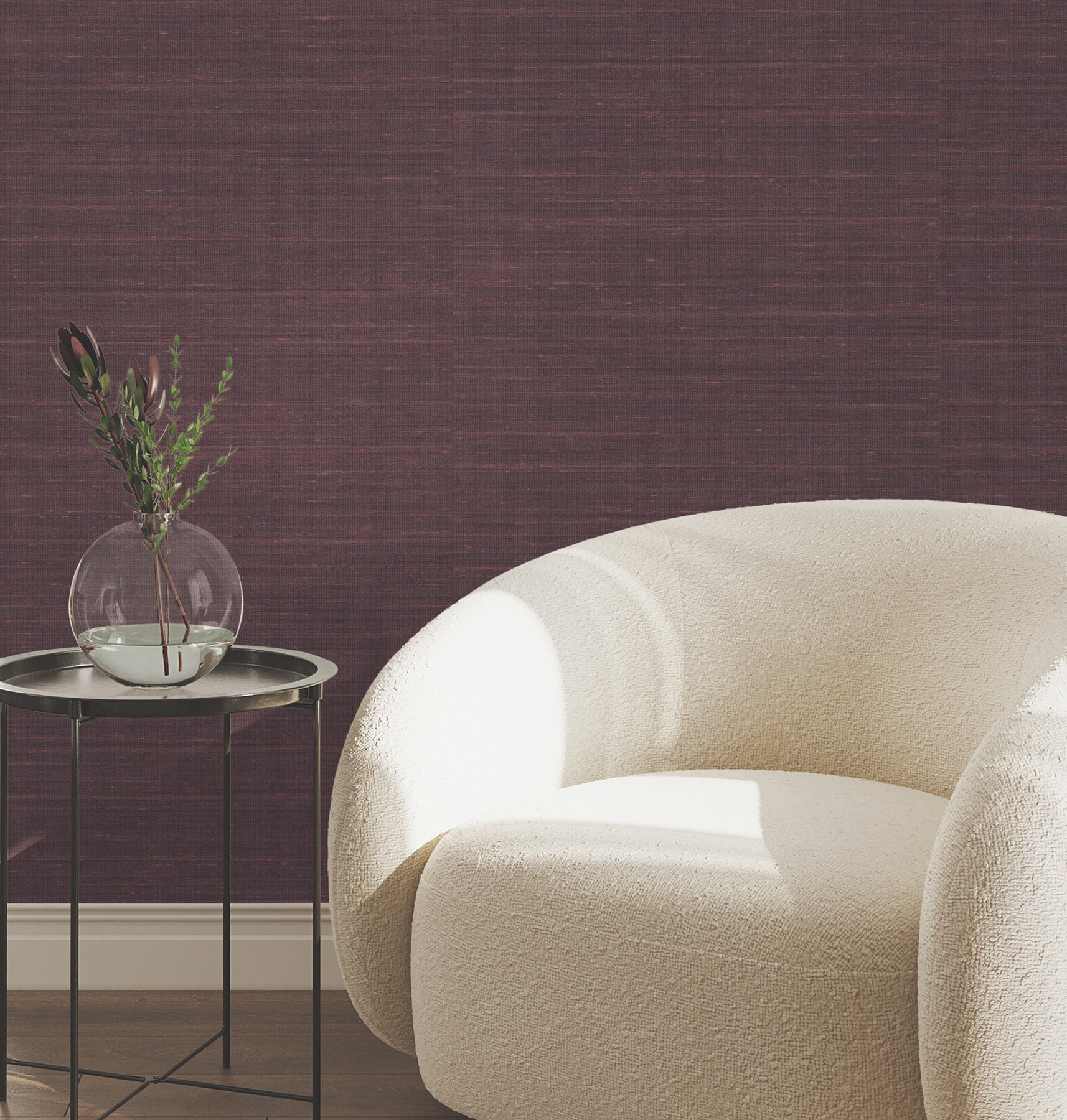 Sari Silk Wallpaper in merlot color - pattern number UW1009N - by York in the Atmosphere Digest collection