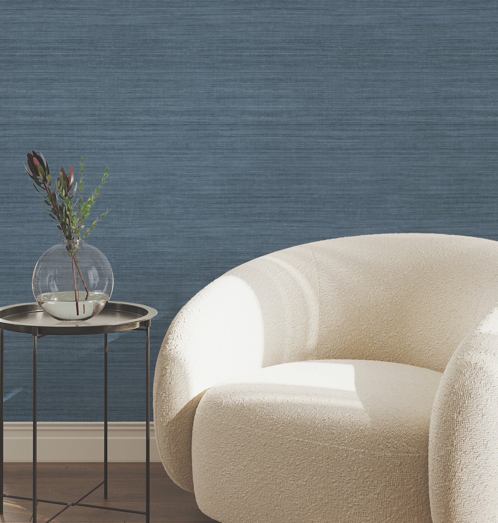 Silk Essence Wallpaper in indigo color - pattern number UW1107N - by York in the Atmosphere Digest collection