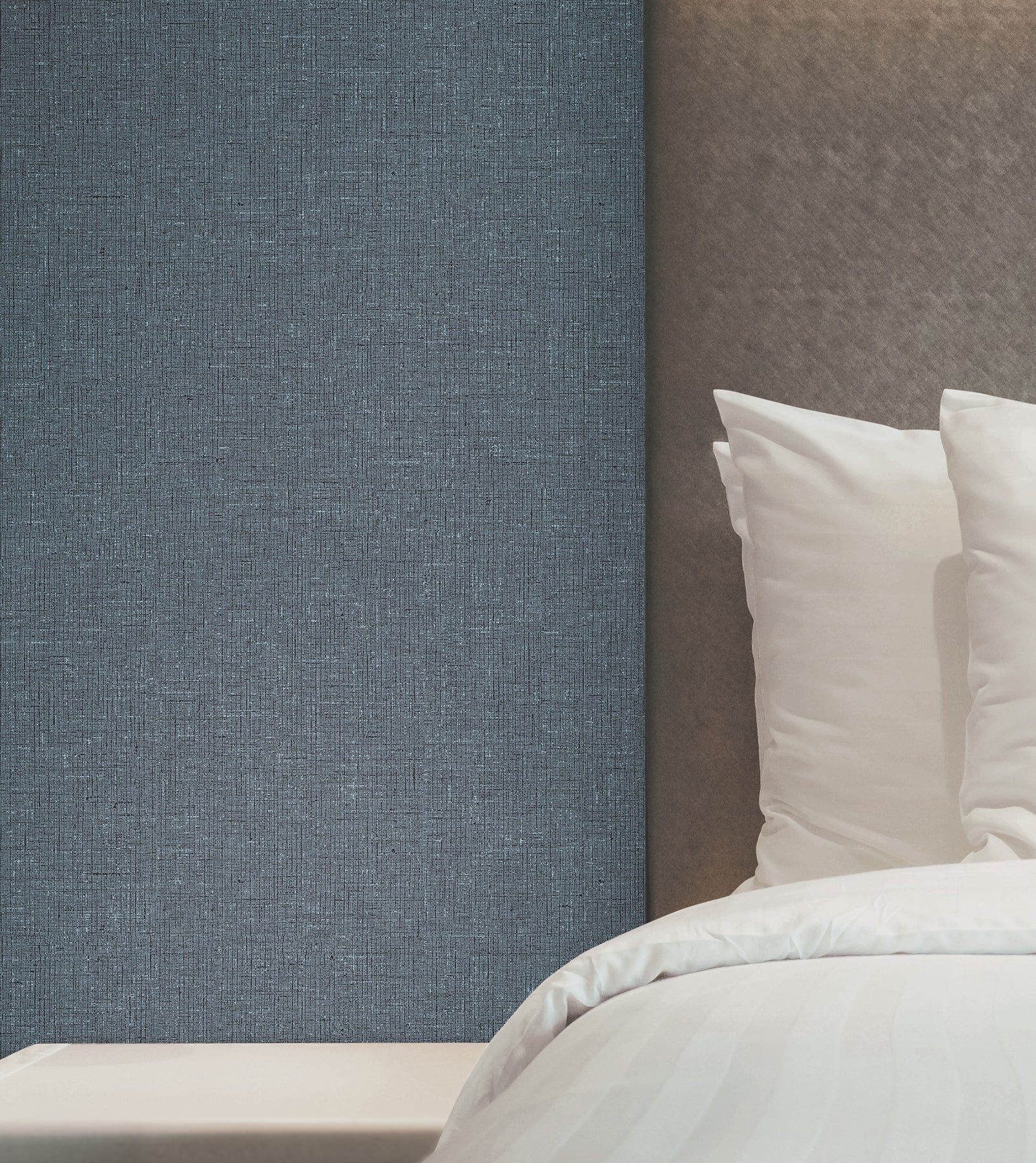 Heathered Linen Wallpaper in indigo color - pattern number UW1127N - by York in the Atmosphere Digest collection