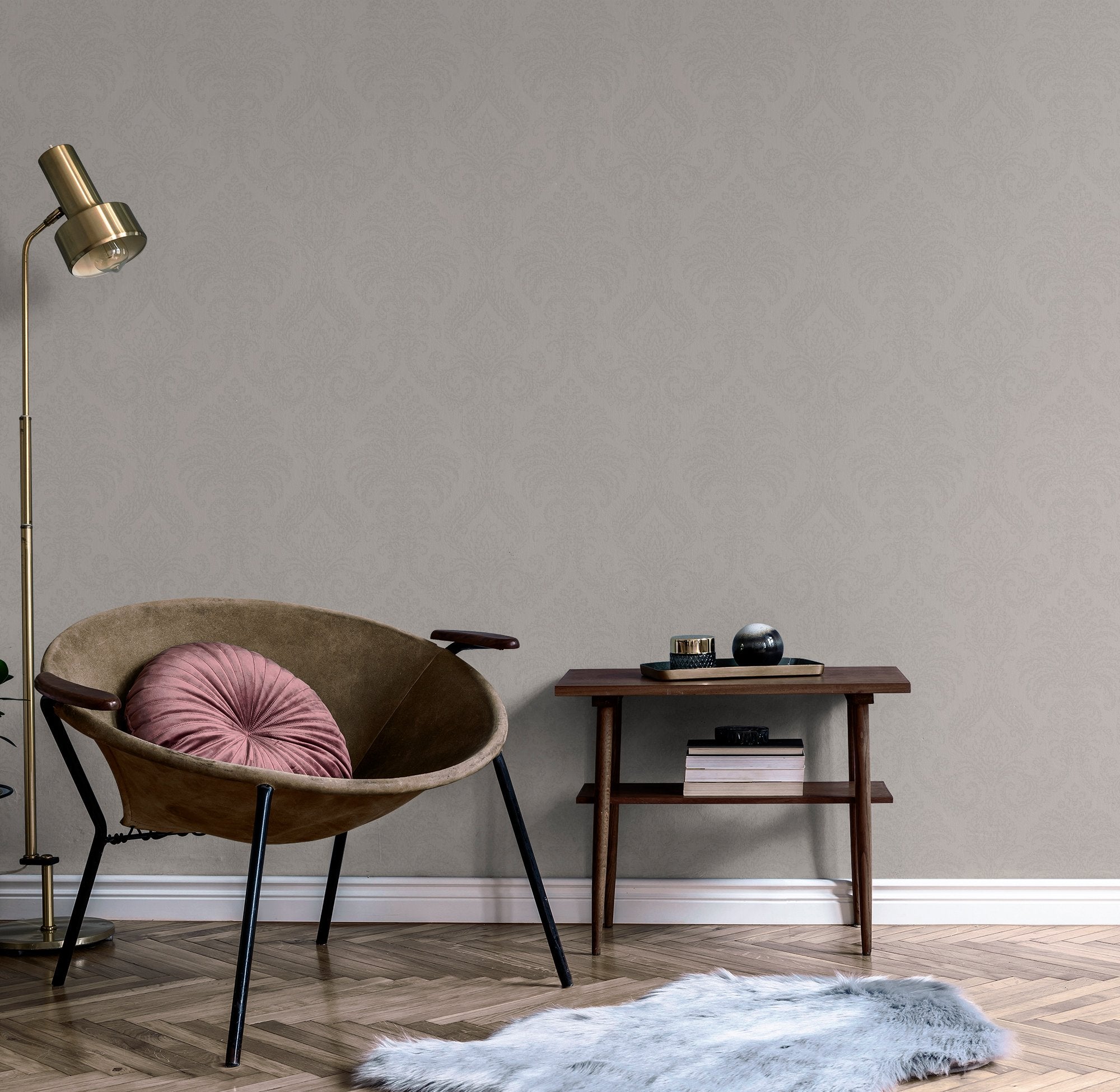 Medallion All-over Print Wallpaper in beige color - pattern number VE3202 - by Grandeco in the Very collection