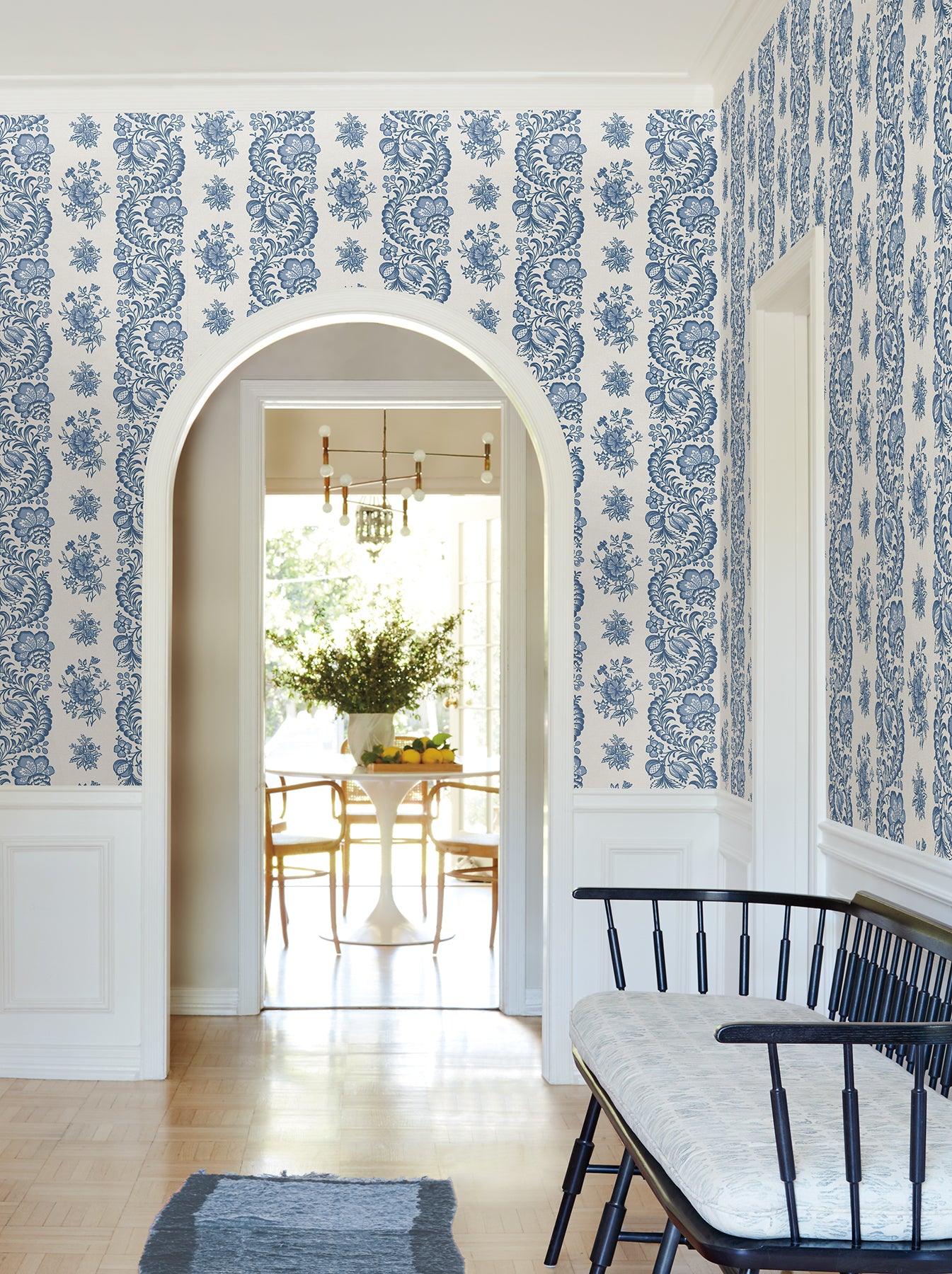 Beaumont wallpaper in blue color - pattern number VP1302 - by Antonina Vella in the Jardin collection