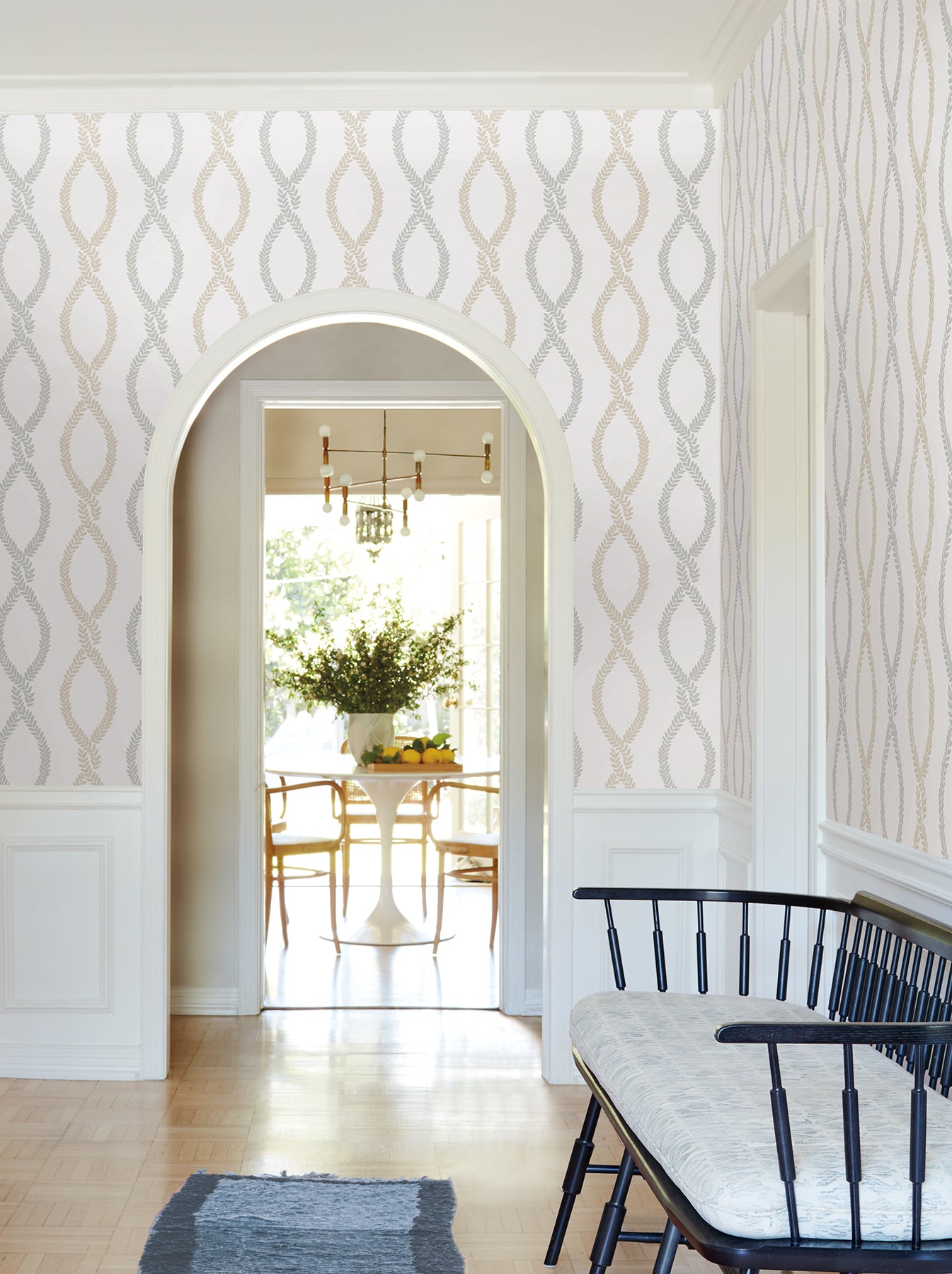 Laureate wallpaper in beige and grey color - pattern number VP1322 - by Antonina Vella in the Jardin collection