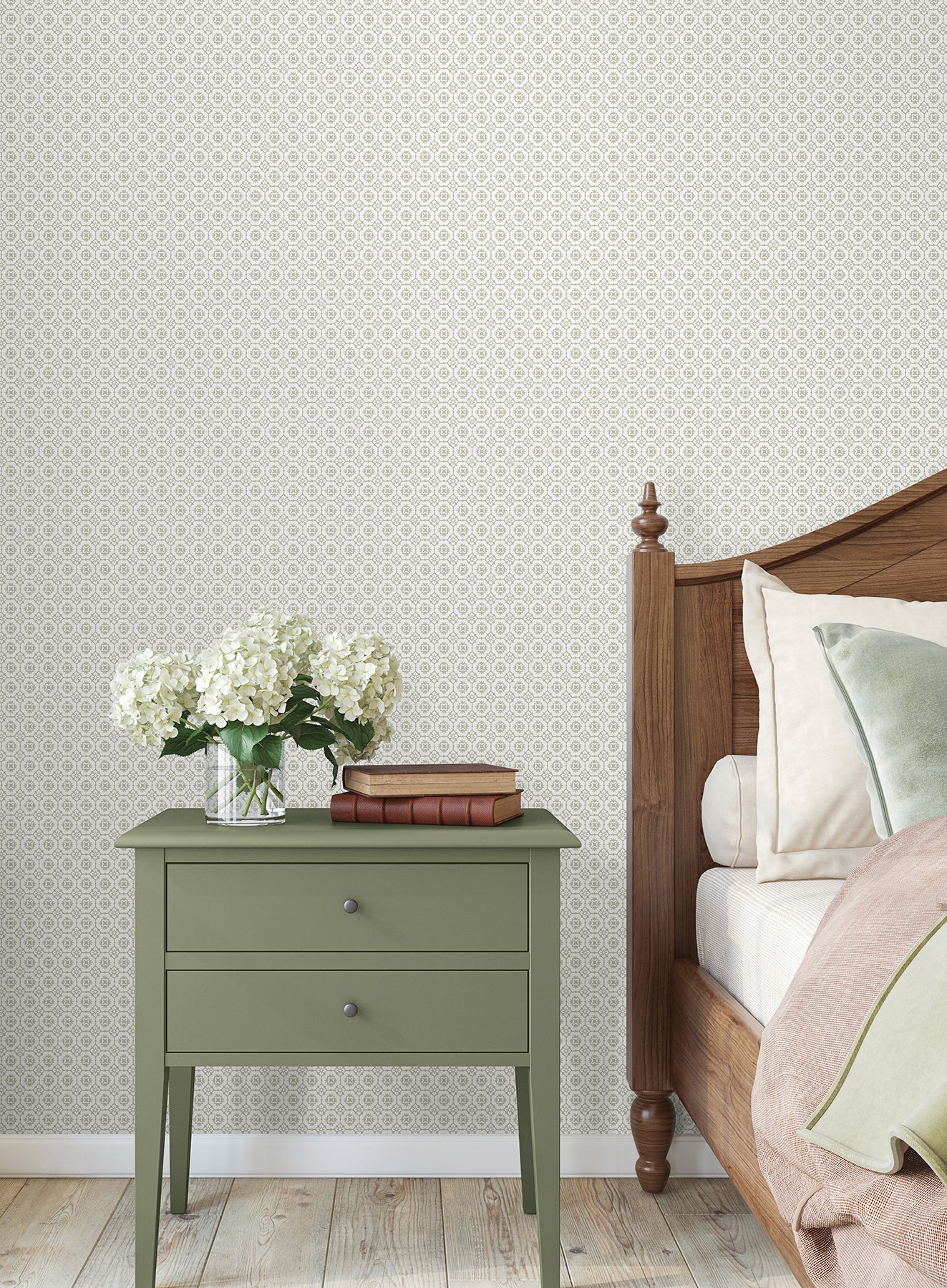 Priti wallpaper in grey color - pattern number VP1334 - by Antonina Vella in the Jardin collection