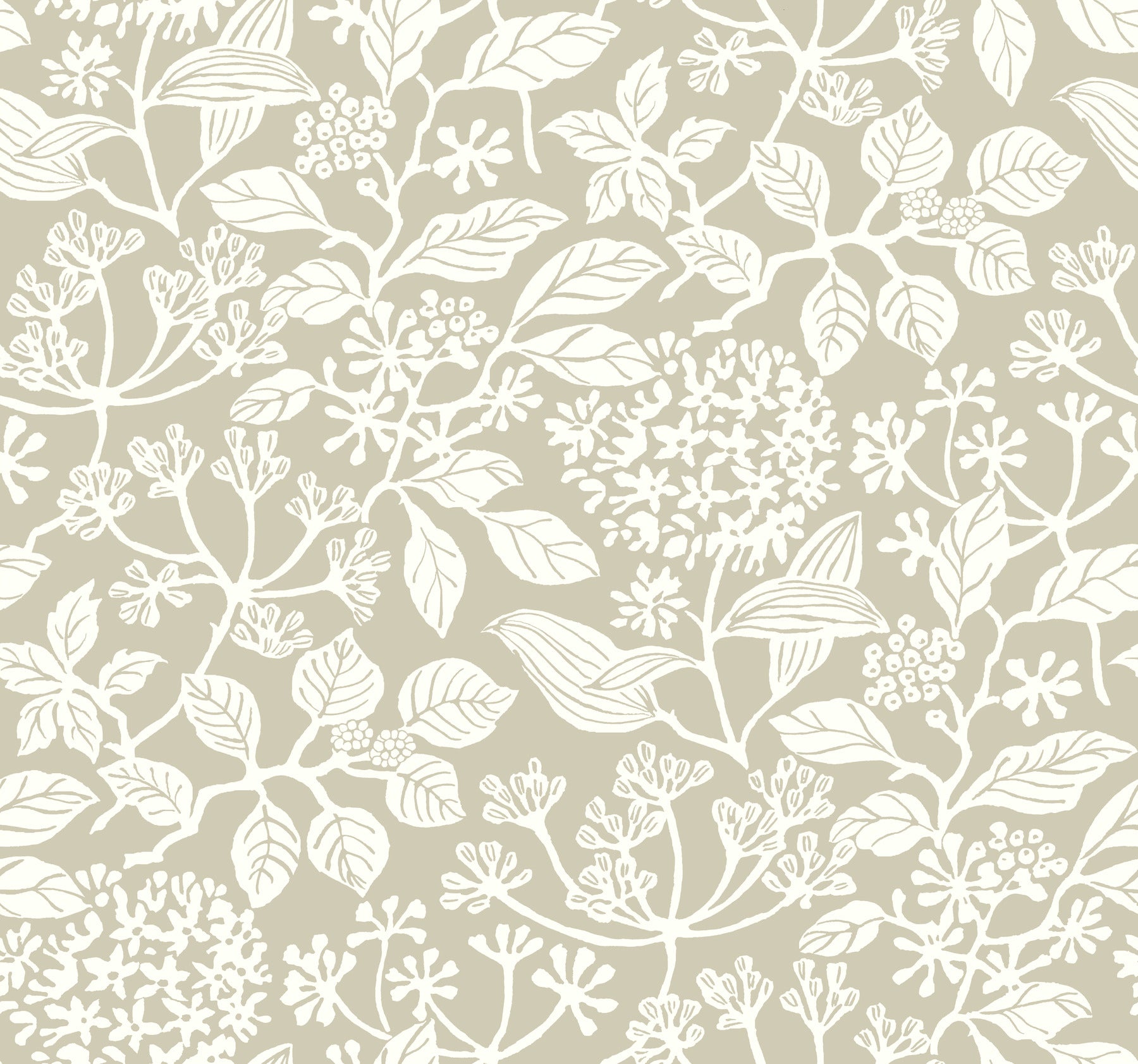 Rowen wallpaper in taupe color - pattern number VP1344 - by Antonina Vella in the Jardin collection