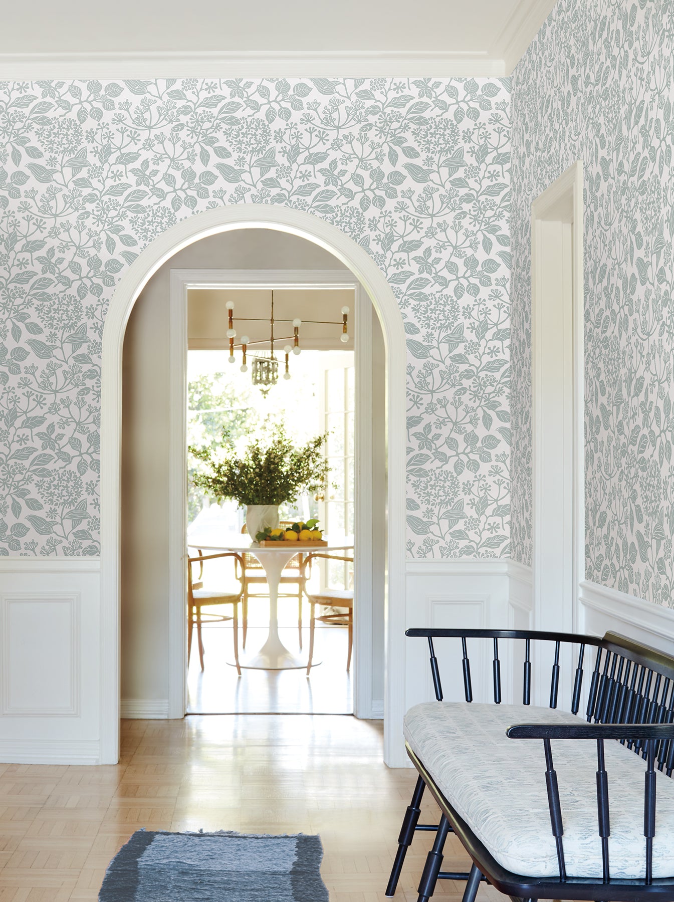 Rowen wallpaper in pale blue color - pattern number VP1346 - by Antonina Vella in the Jardin collection