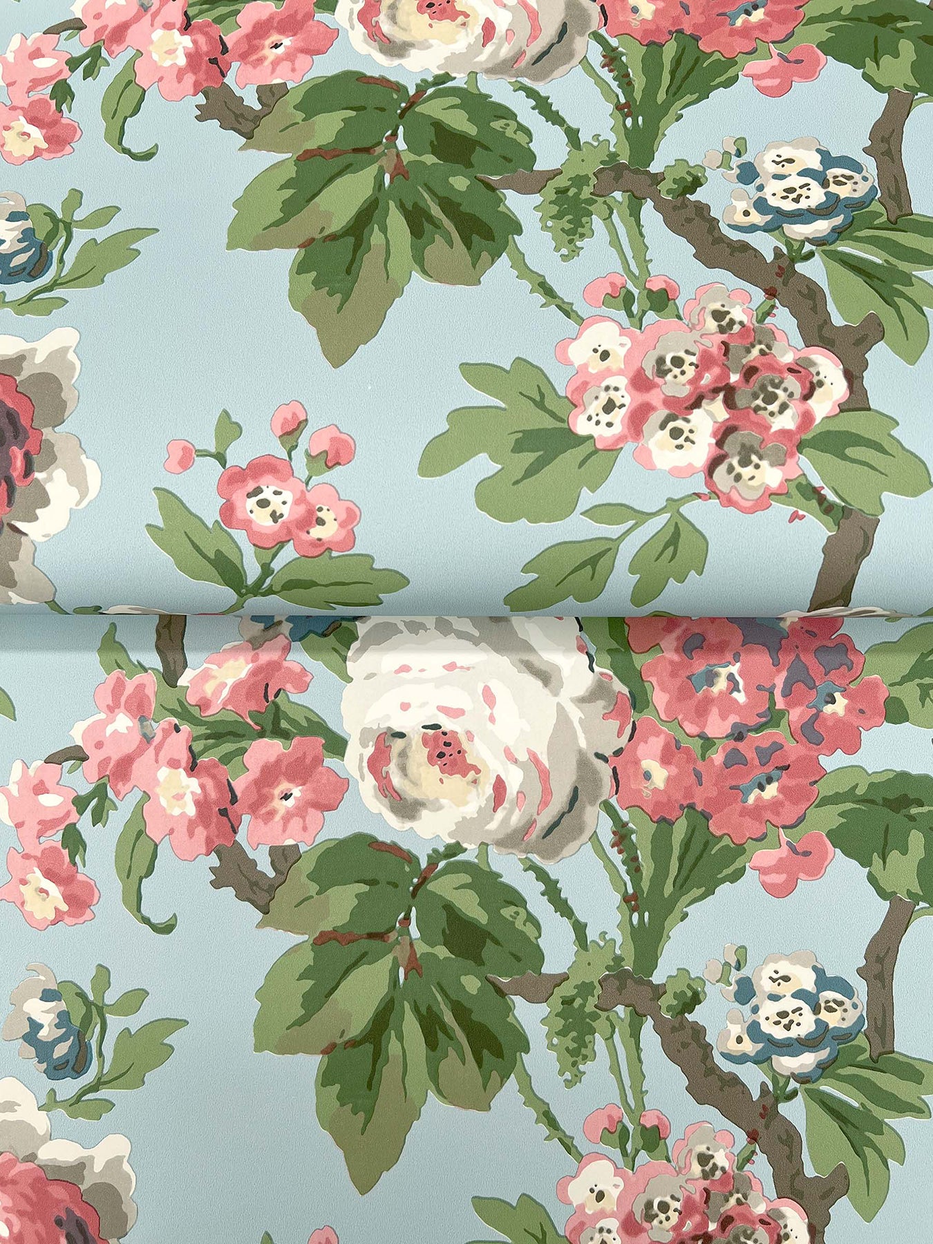 Beatrix wallpaper in sky blue color - pattern number VP1354 - by Antonina Vella in the Jardin collection