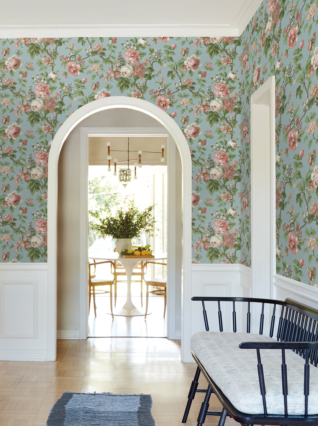 Beatrix wallpaper in sky blue color - pattern number VP1354 - by Antonina Vella in the Jardin collection