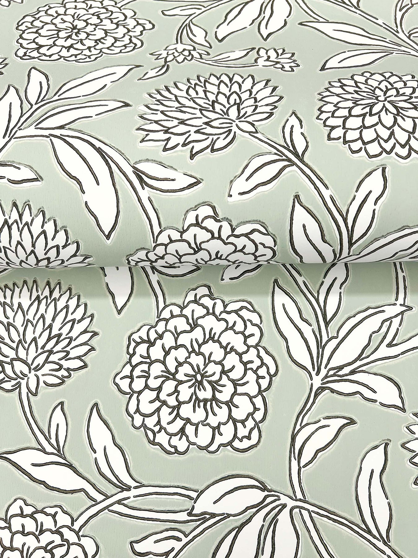 Chatsworth Garden wallpaper in celery color - pattern number VP1362 - by Antonina Vella in the Jardin collection