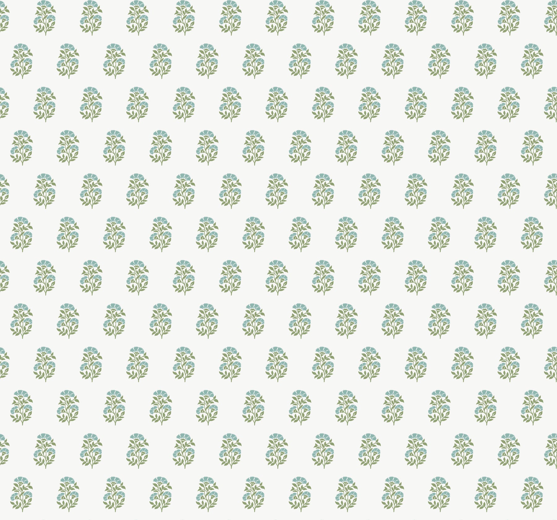 Sylvie wallpaper in sky and green color - pattern number VP1385 - by Antonina Vella in the Jardin collection