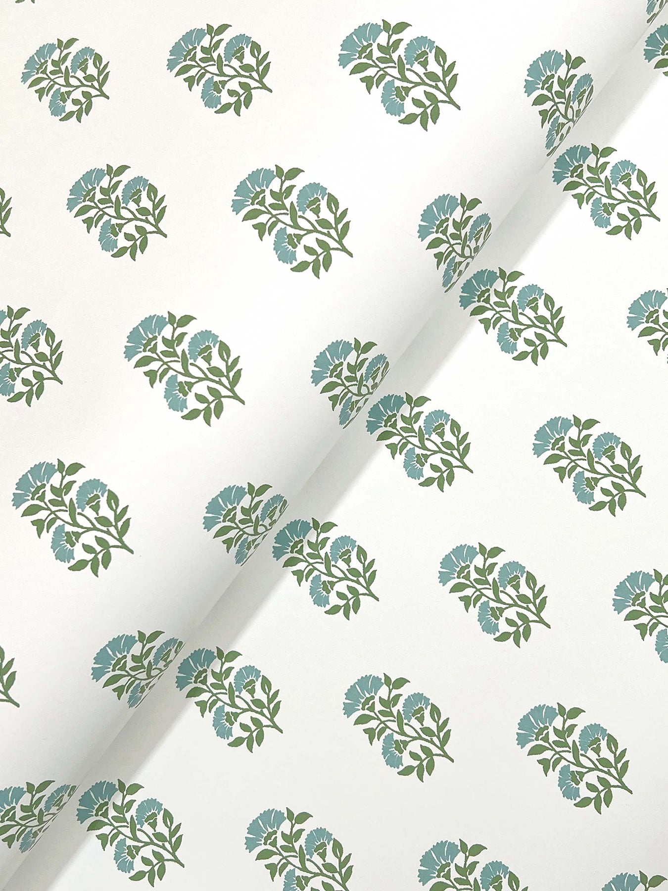 Sylvie wallpaper in sky and green color - pattern number VP1385 - by Antonina Vella in the Jardin collection
