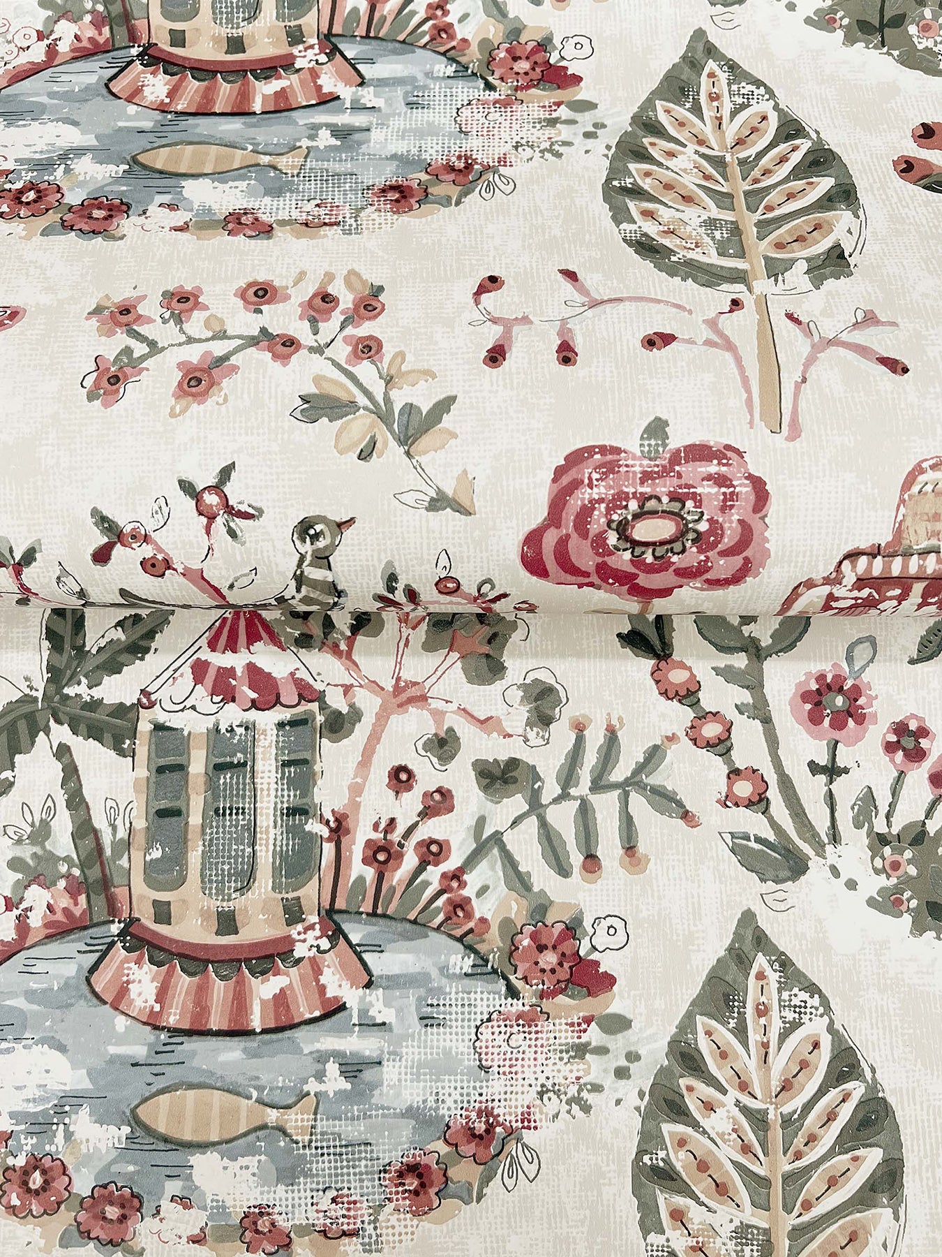Parc wallpaper in mulberry color - pattern number VP1403 - by Antonina Vella in the Jardin collection