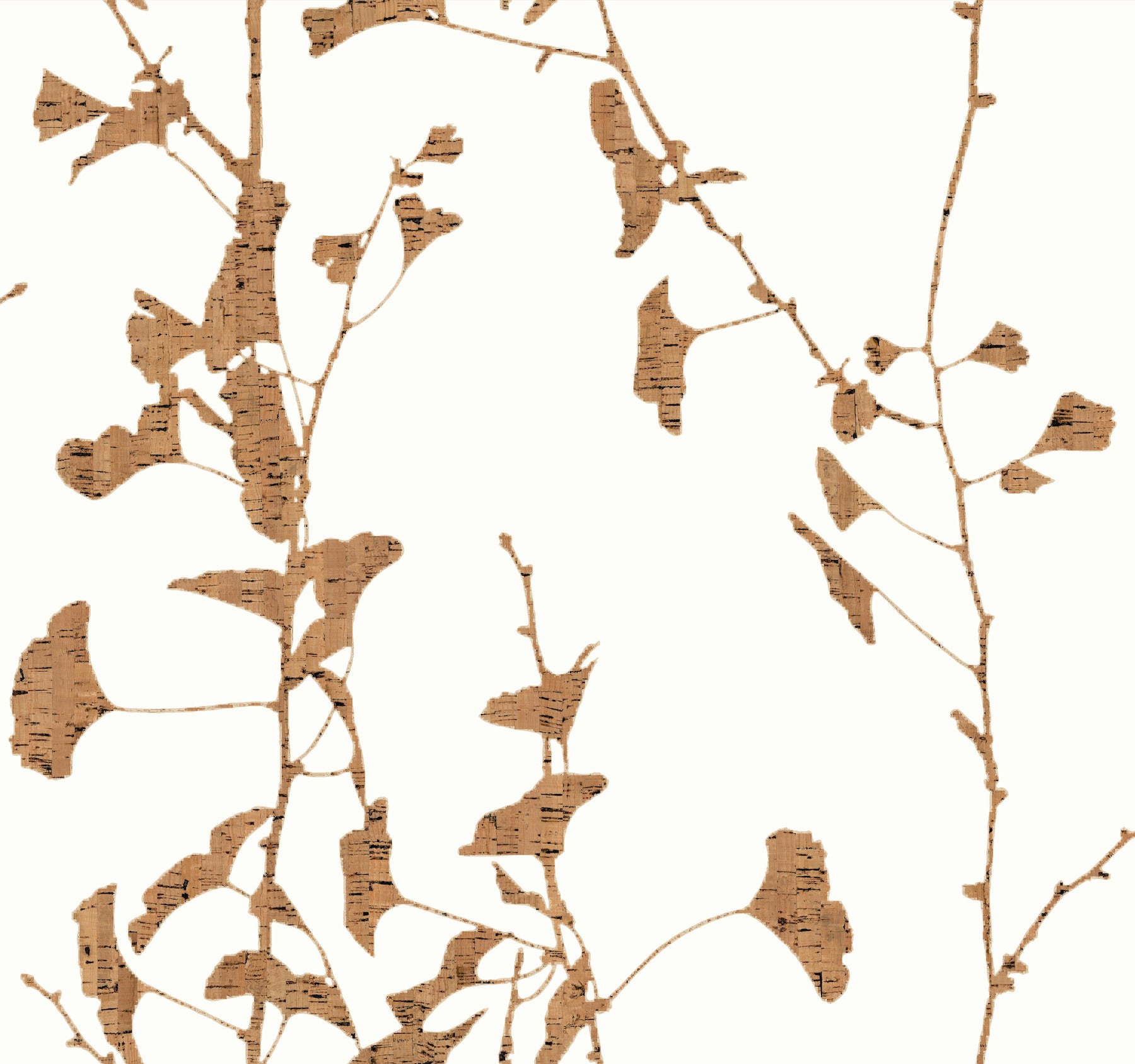 Ginkgo Silhouette wallpaper in light brown color - pattern number VR1509 - by Ronald Redding in the Caviar collection