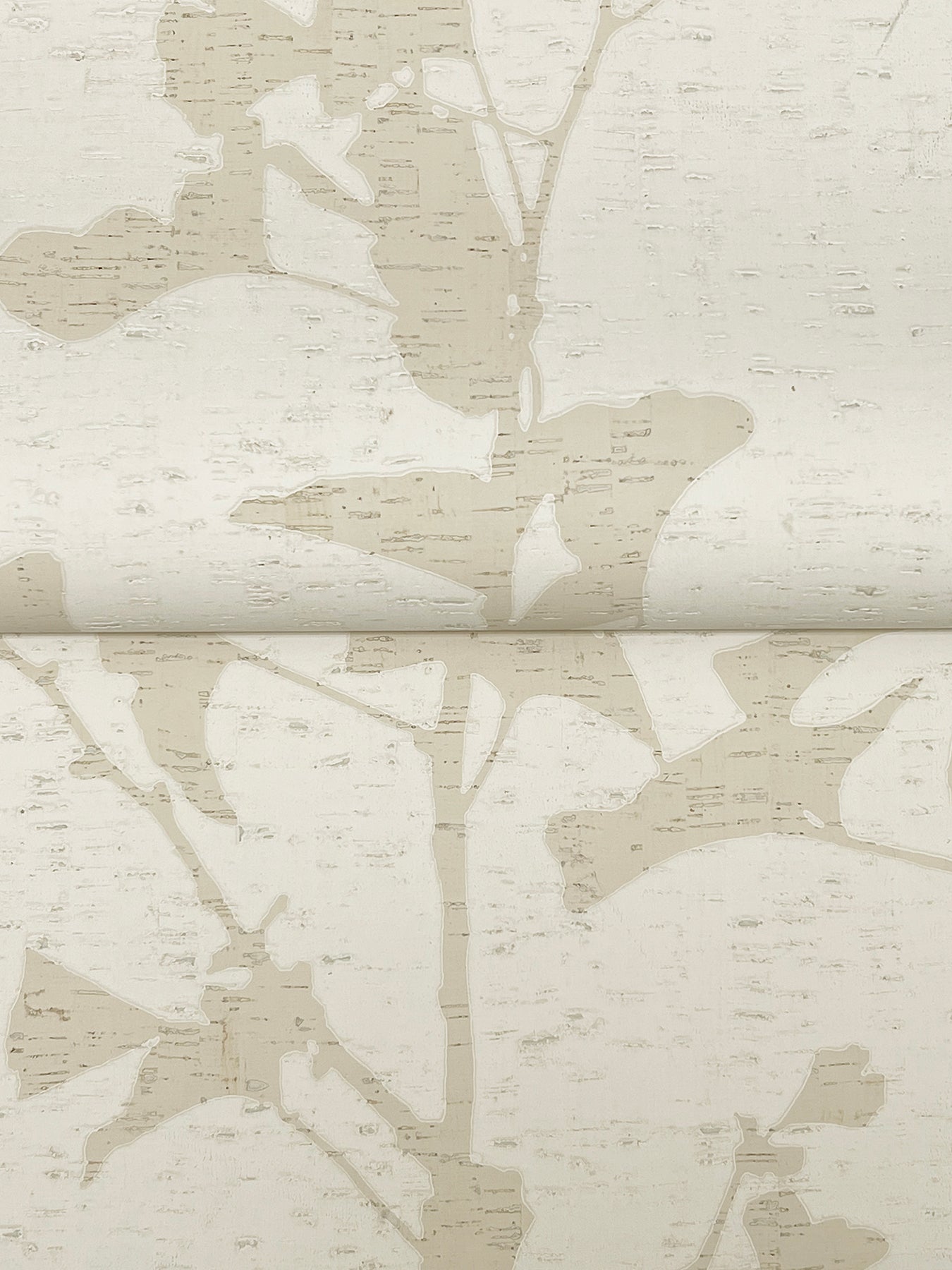 Ginkgo Silhouette wallpaper in neutral color - pattern number VR1511 - by Ronald Redding in the Caviar collection