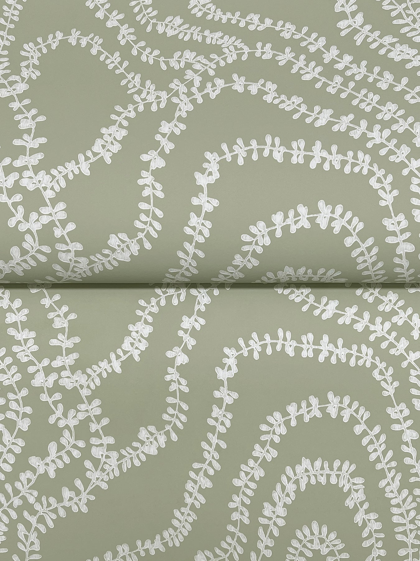 String of Pearls wallpaper in sage color - pattern number VR1513 - by Ronald Redding in the Caviar collection