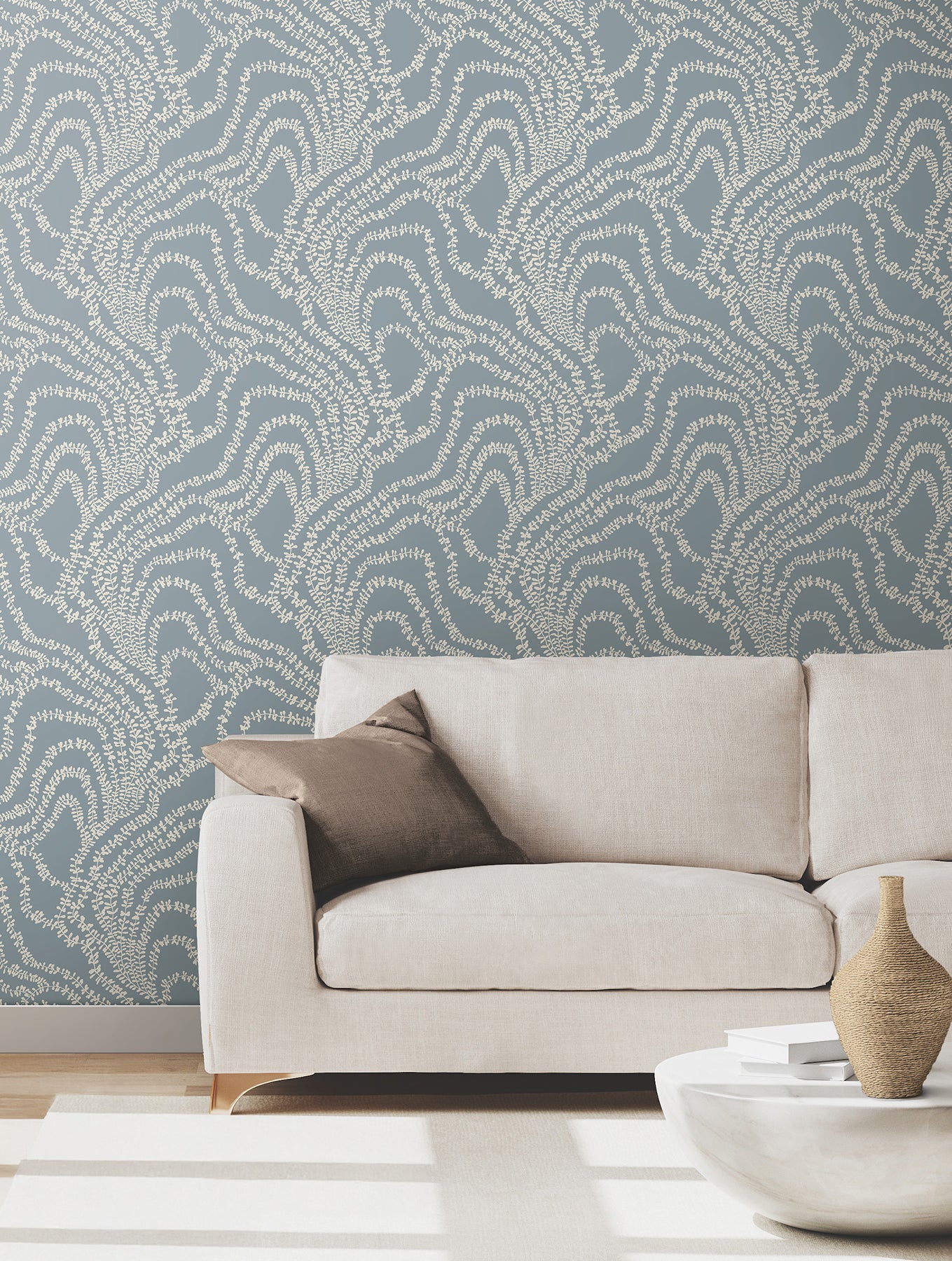 String of Pearls wallpaper in denim color - pattern number VR1516 - by Ronald Redding in the Caviar collection