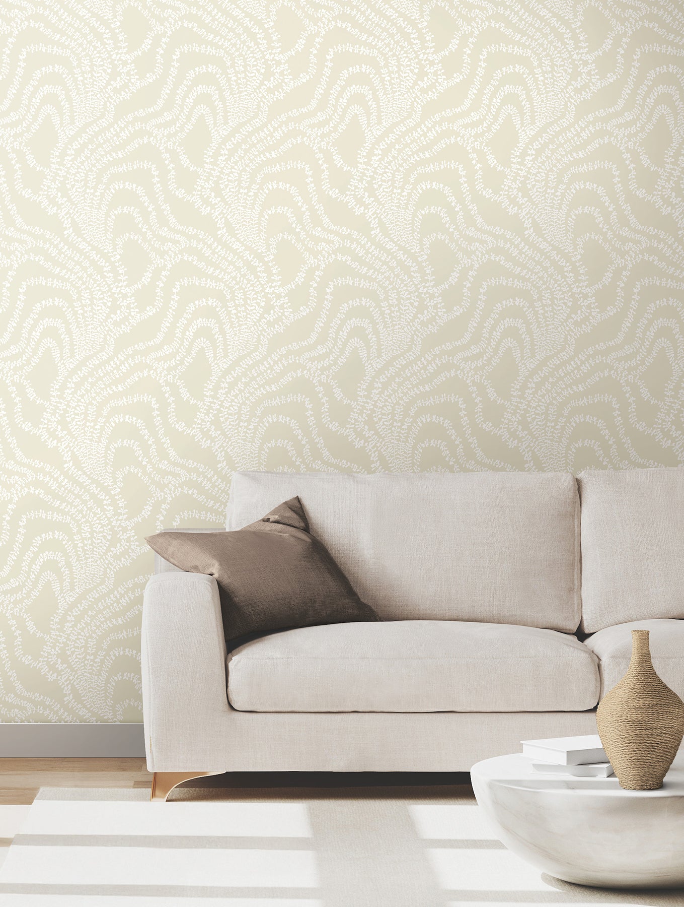 String of Pearls wallpaper in beige color - pattern number VR1518 - by Ronald Redding in the Caviar collection