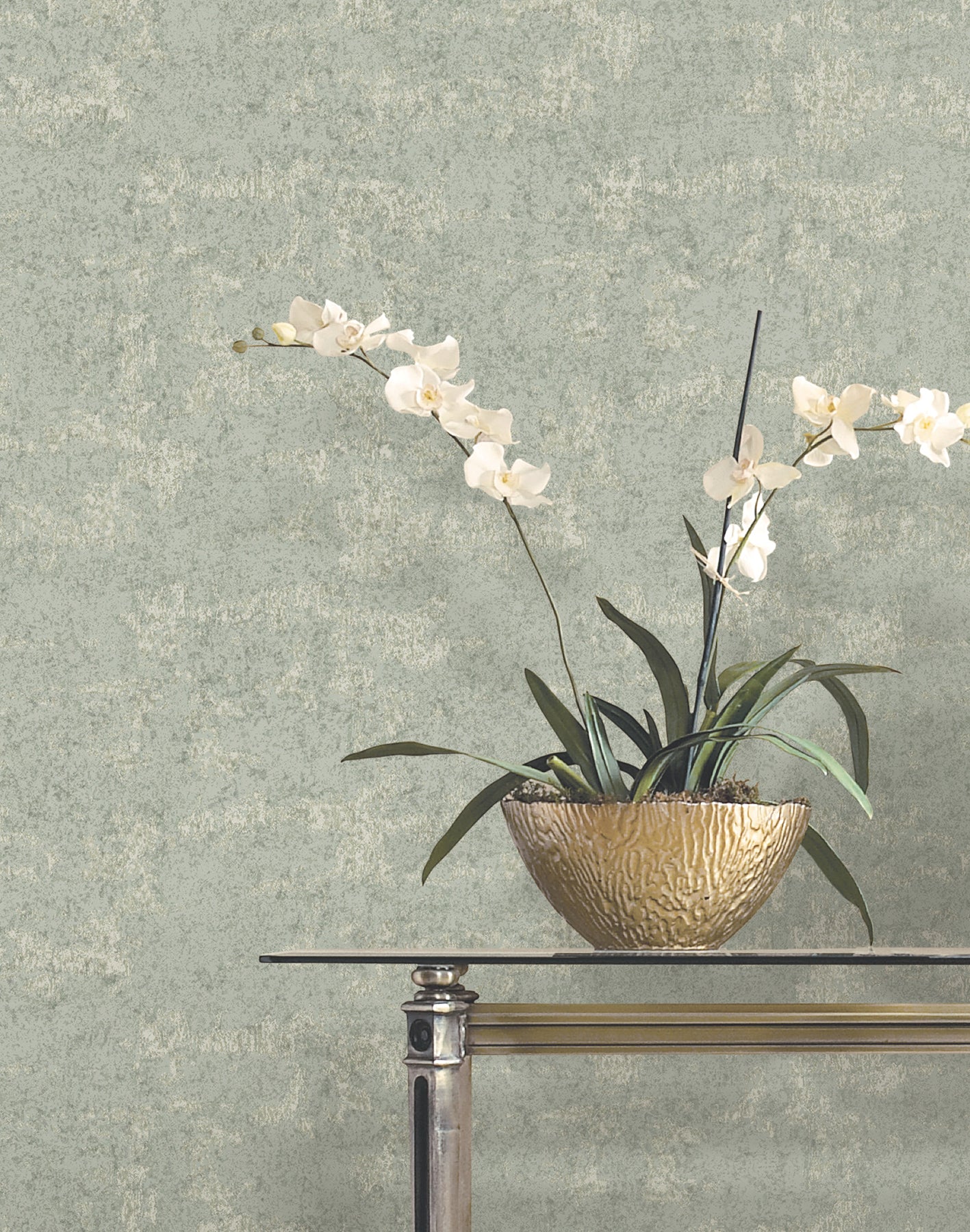 Crystal Cloud wallpaper in sage color - pattern number VR1545 - by Ronald Redding in the Caviar collection